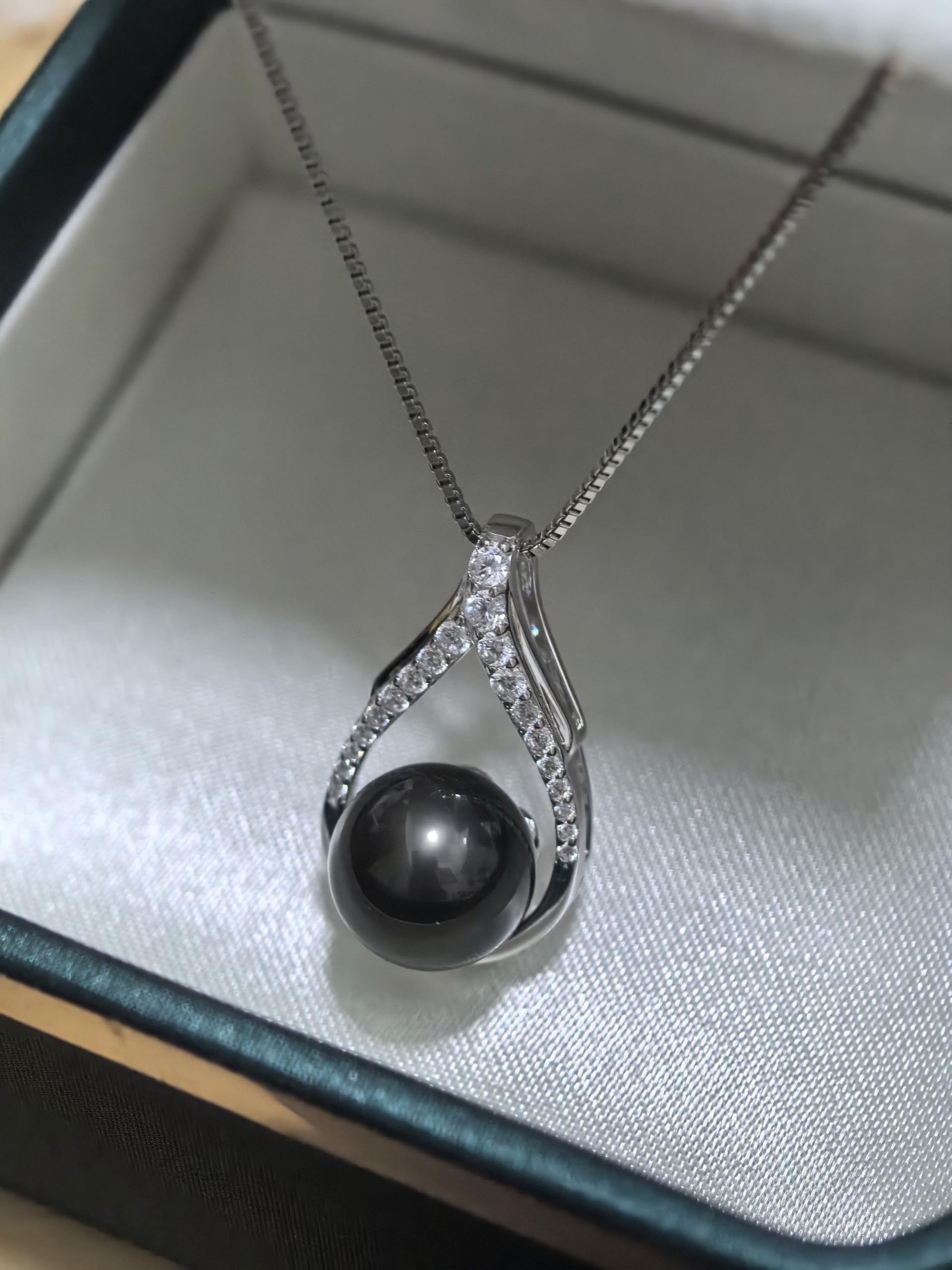 Regalos para esposa, aniversario, día de la madre, collar de perlas negras de Tahití, regalo para mujeres, cumpleaños, Navidad, día de San Valentín, regalos para ella, regalos de joyería