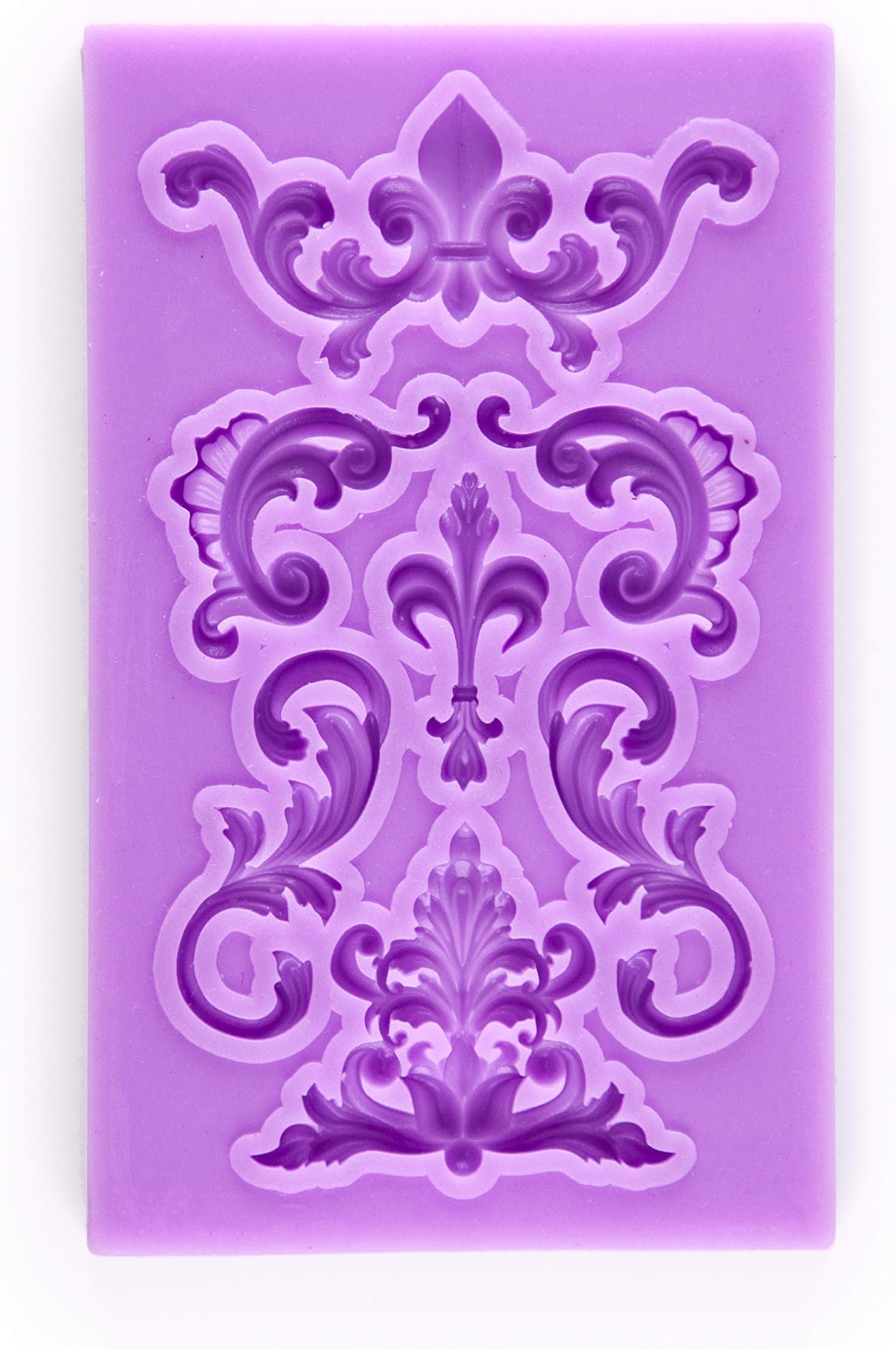 Small Baroque Vintage Curlicues Scroll Fondant Silicone Mold High Definition Quality Cupcake DIY Birthday Topper Cake Border Decoration Party Tool for Sugarcraft, Polymer Clay, Crafting