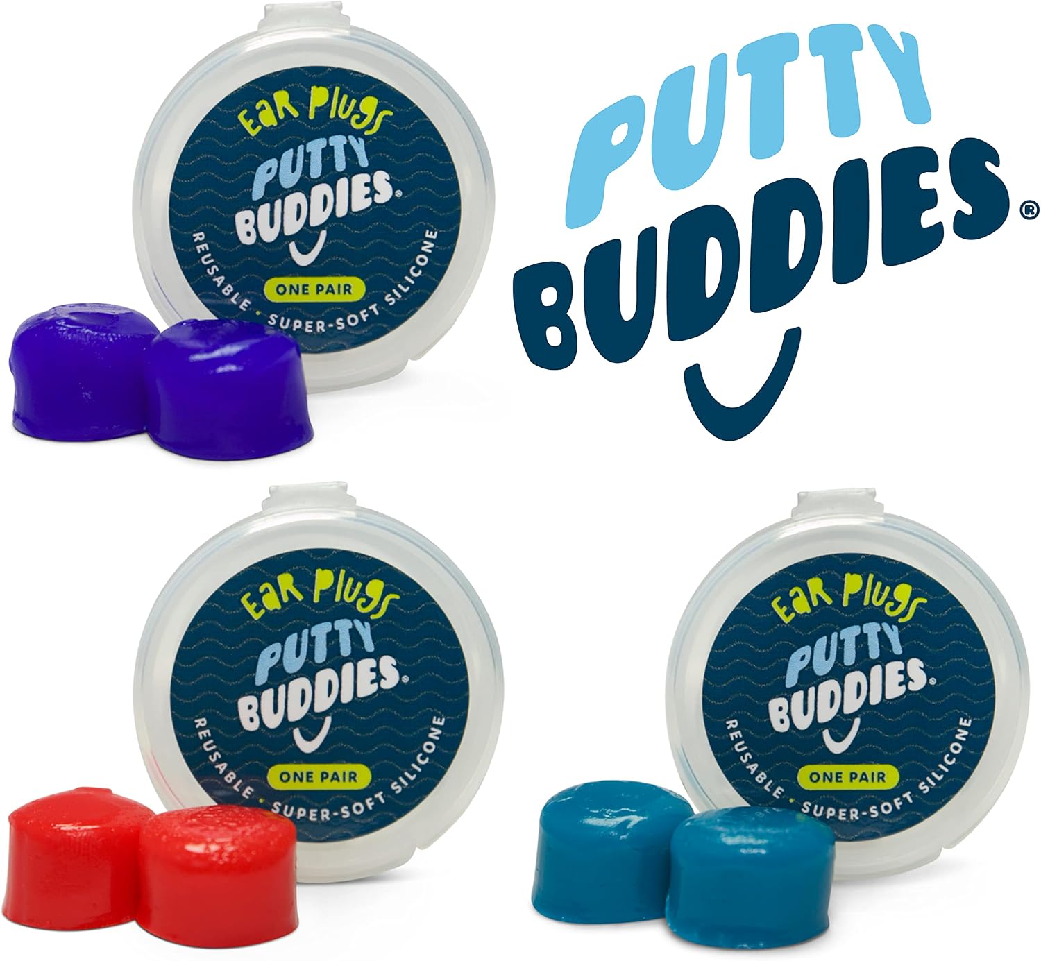 Putty Buddies Super Soft Comfortable Original Swimming Earplugs for Kids (Block Water) 10-Pair Blue/Red/Teal - Image 5