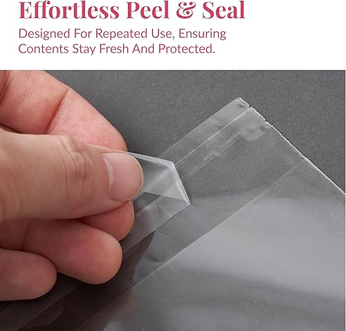 Miniatura 10 de Paquete de 200 bolsas de celofán de plástico transparente 3 x 4 con lazos giratorios de 4 pulgadas, bolsas de dulces, bolsas de galletas, bolsas de