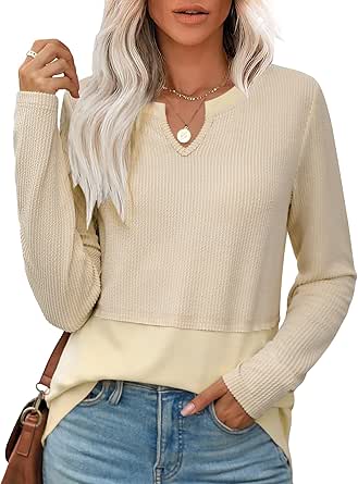 Miekld Blusas Básicas De Manga 3/4 Para Mujer, Estilo Casual, Para Primavera, Otoño