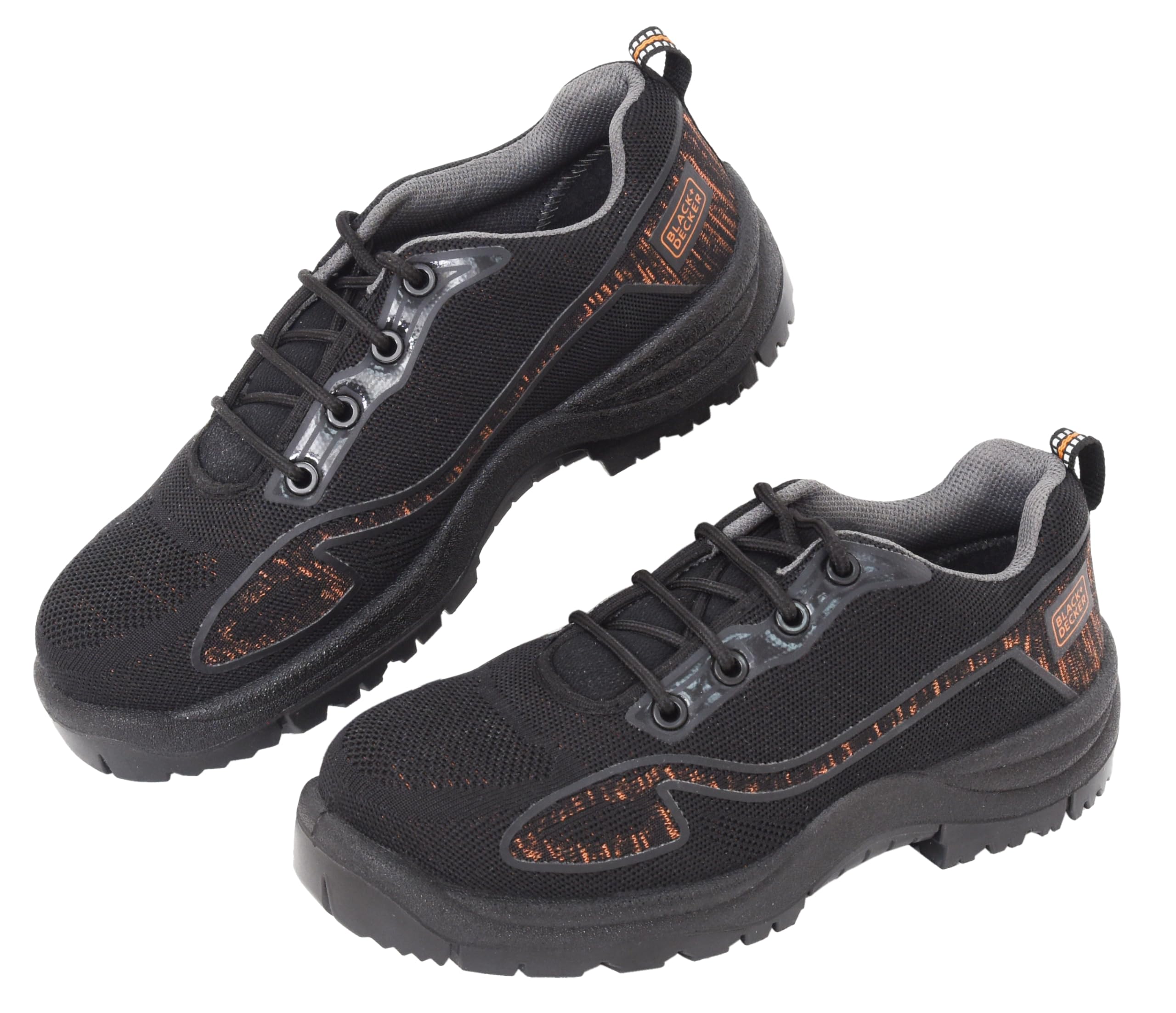 BLACK+DECKER Flyknit Black & Orange Sporty Design Safety Shoes for Men Lightweight | Single Density | Fiber Toe | Antistatic & Antislip | BXWB0182IN-FN | Size-07 (B0CNLGXCH5) Amazon Price History, Amazon Price Tracker