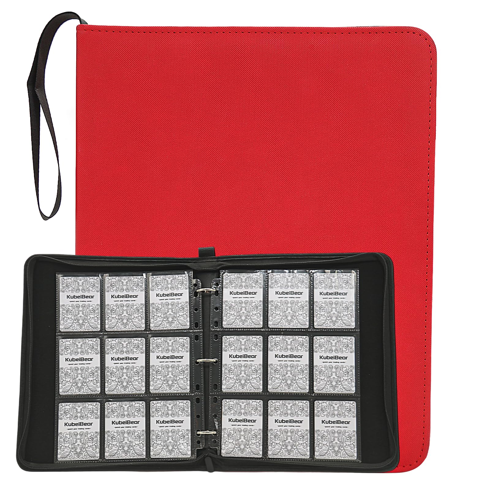 Card Binder – 720 Capacity, Zippered Trading Card Holder for MTG, Sports &amp; Collectible Cards – Acid-Free, Durable &amp; Travel-Friendly Storage (Red dots, 9 Pocket)