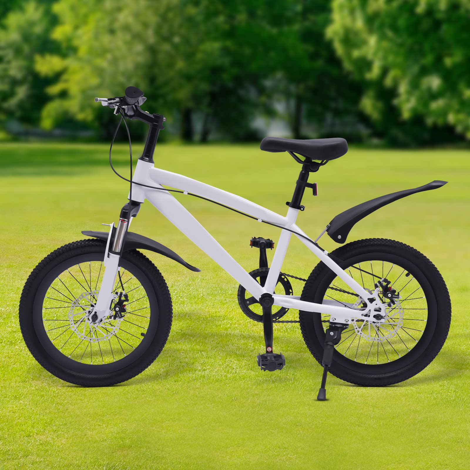 Bicicleta infantil para niña de 18 pulgadas, bicicleta de montaña con linterna eléctrica y bomba de neumáticos, bicicleta de montaña para niñas y niños a partir de 5 años, bicicleta infantil
