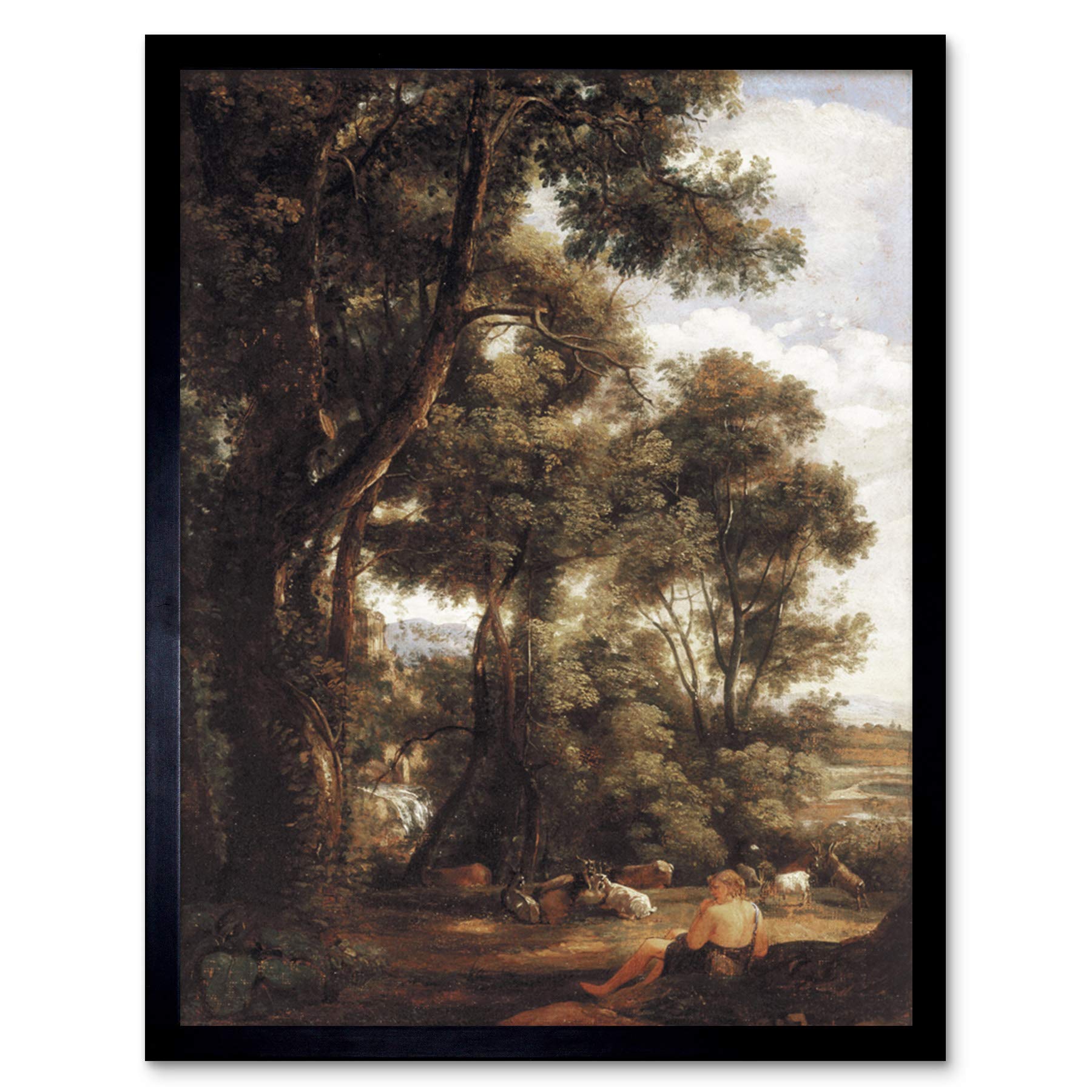 John Constable Landscape With Goatherd And Goats Art Print Framed Poster Wall Decor 12x16 inch