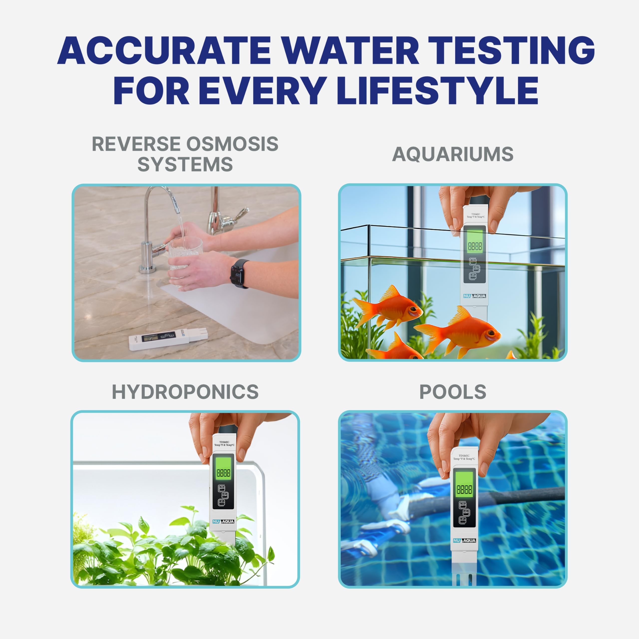 NU Aqua Digital Water Tester - Instant TDS, EC & Temp -4 NU Aqua Digital Water Tester - Instant TDS, EC & Temp -4