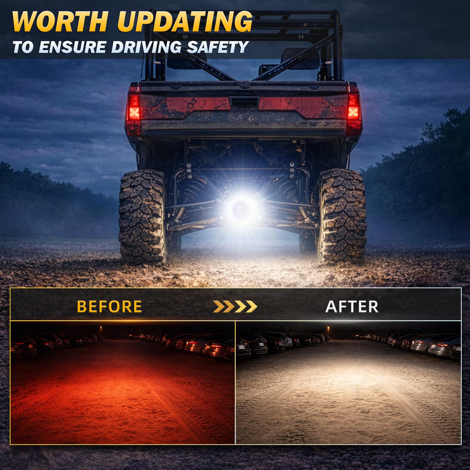 Amazon.com: Zmoon 4.5'' 84W Round LED Offroad Flood Fog Light Bar