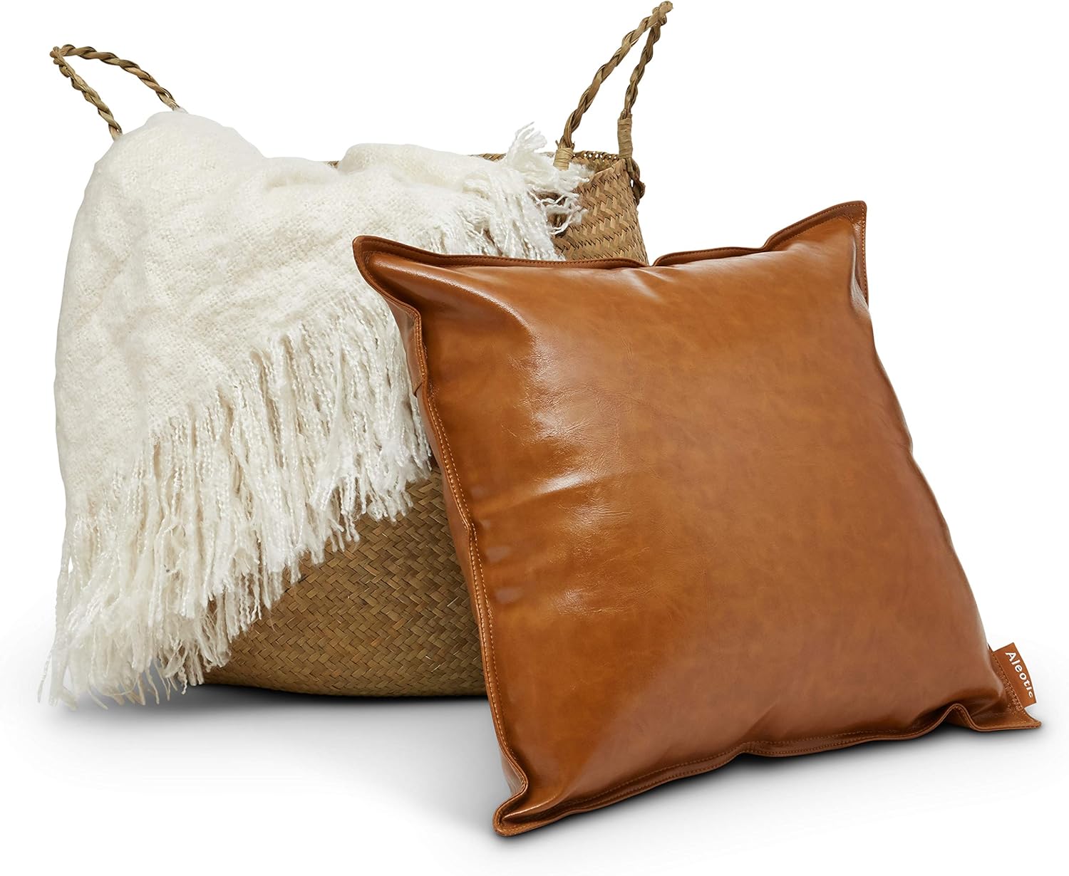 Faux Leather Throw Pillow Covers Sofa, Den Pillow Covers