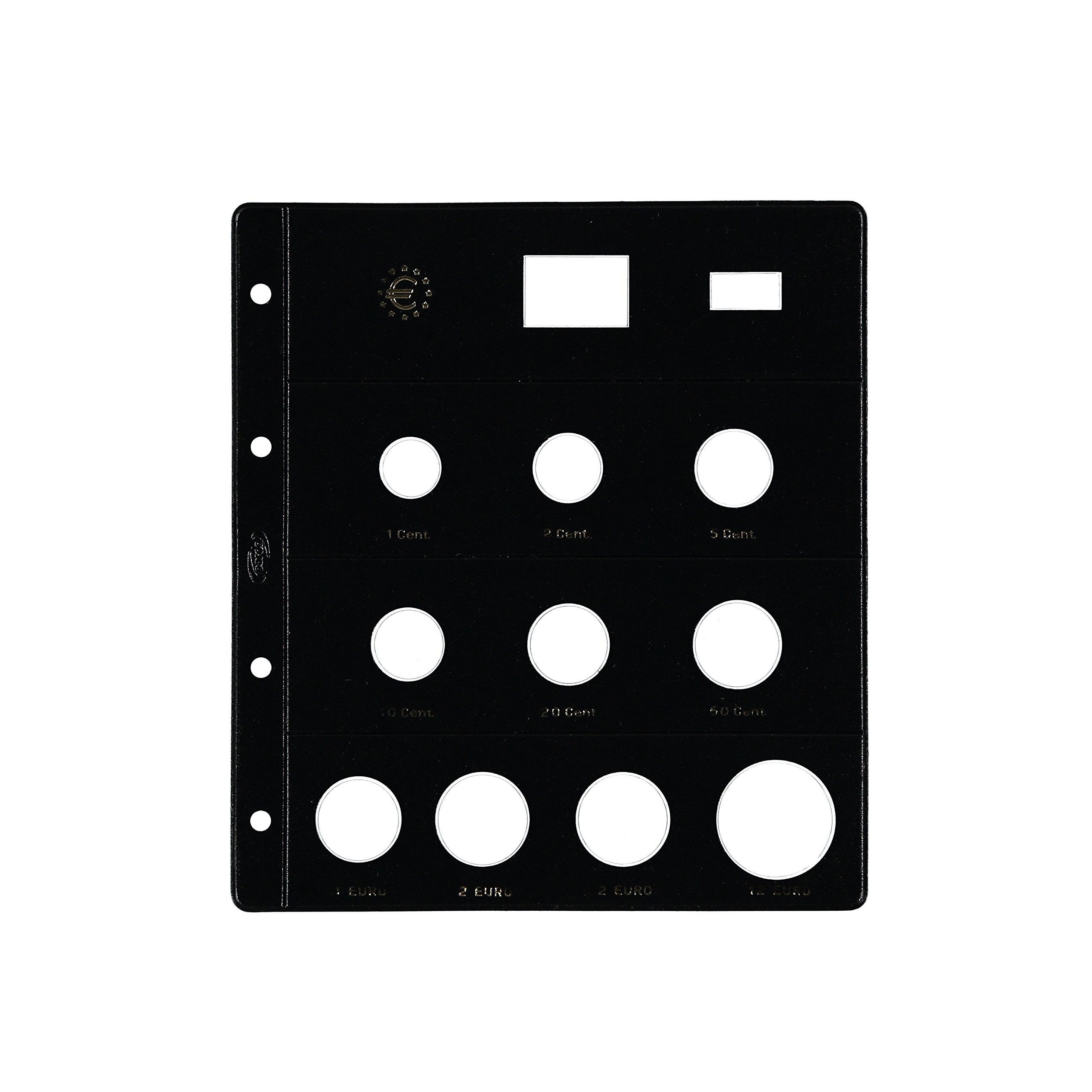 PARDO 174000 - Pack de 12 fundas monedas euro, 10 alojamientos claraboya