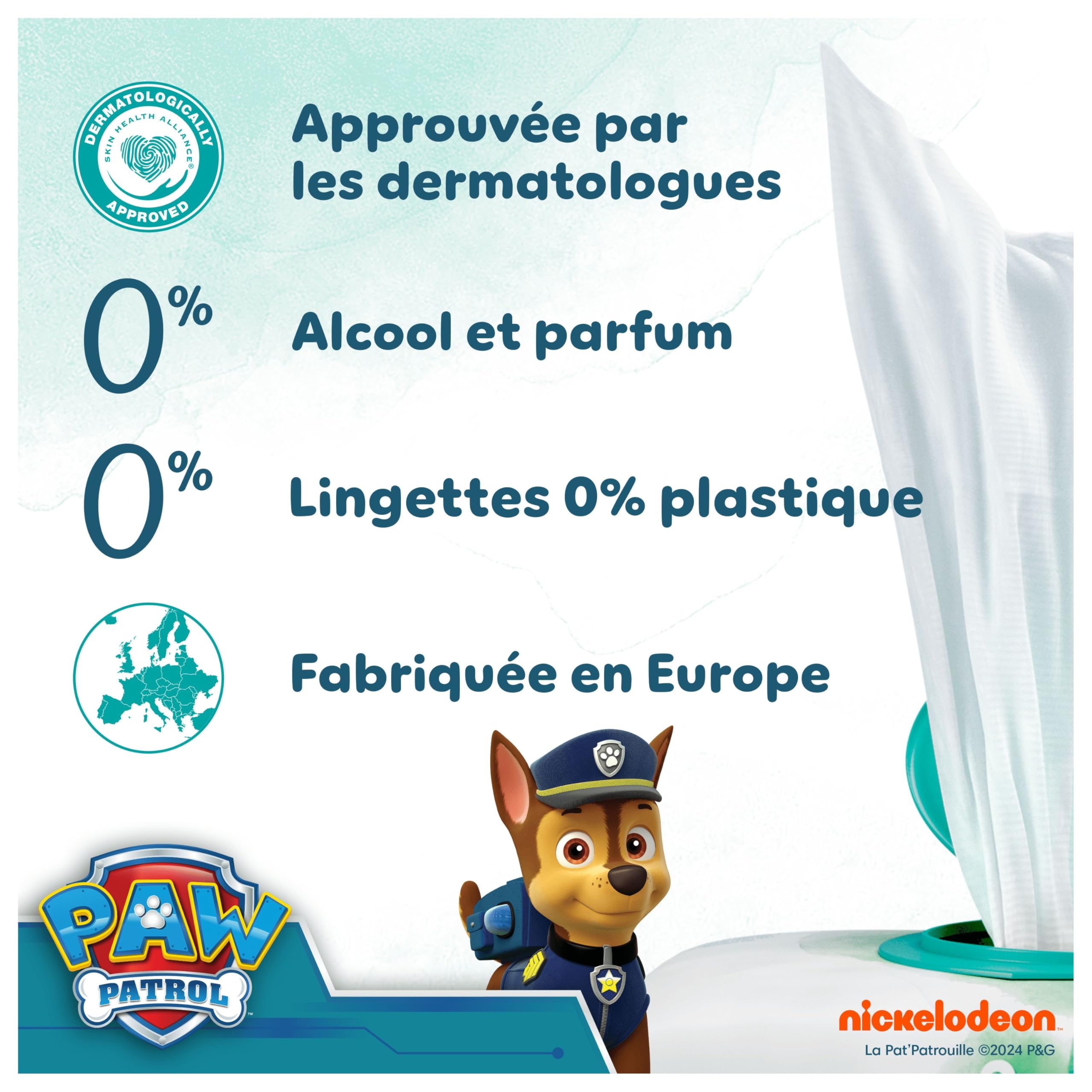 Pampers Harmonie Aqua, 432 Lingettes pour Bébé (9x48), Sans Plastique, Sans Parfum, Protection de la Peau Délicate Avec 99% D'Eau, Aide à restaurer le pH naturel de la peau - 5