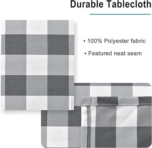 Miniatura 10 de Hiasan Mantel a cuadros rojo y blanco impermeable paquete de 2 60 x 120 pulgadas mantel rectangular a cuadros para picnic al aire libre comedor
