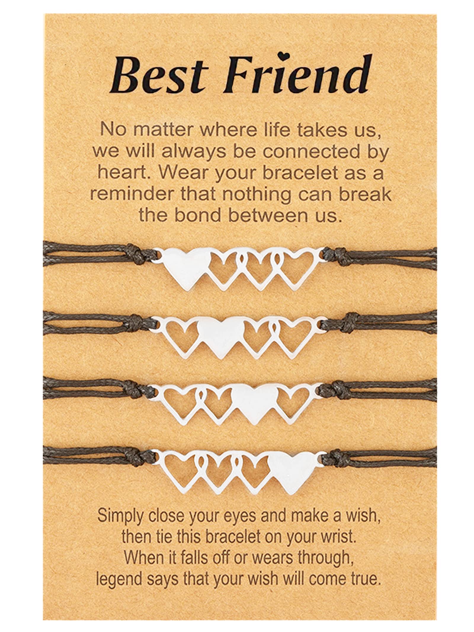 Your Always Charm Friendship Gifts for Women Best Friend Bracelets Matching Heart Bracelet for Sister Friendship Bracelet Stocking Stuffers Christmas Gifts 2024