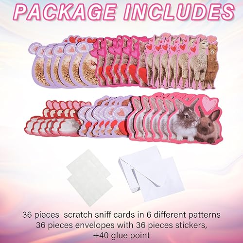 Miniatura 3 de 36 tarjetas de San Valentín de monstruo rasca tarjetas de San Valentín para niños pequeños, tarjetas perfumadas de uva, sobres para intercambio de