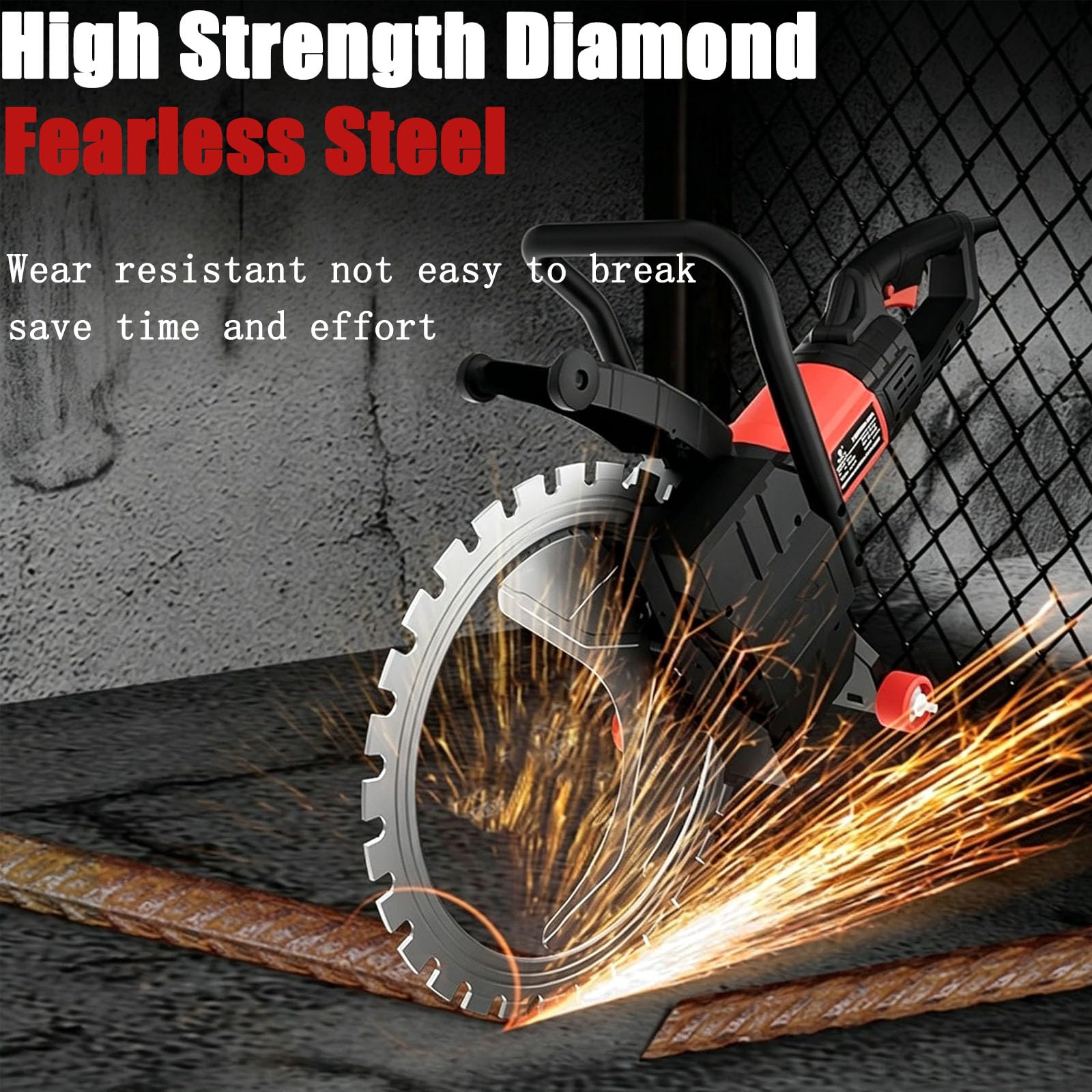 Cortadora Eléctrica De Hormigón De 9800 W, Profundidad De Corte De 30 Cm, Mango Ergonómico Antideslizante, Sierra De Anillo Ajustable para Cortar Paredes De Hormigón, para Granito, Piedra Y