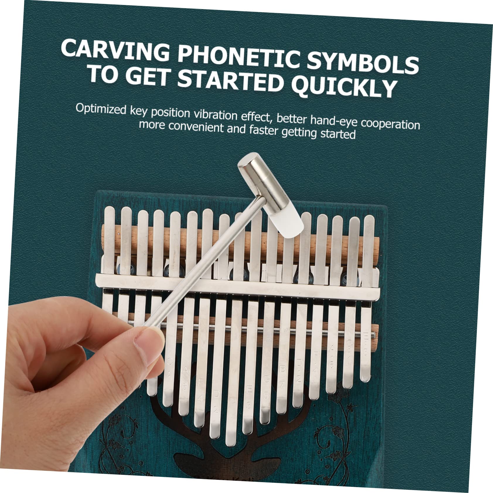Beaupretty Pianoforte Dita Tasti in Legno Kalimba Portatile Motivo Cervo Decorativo per Casa Strumento Musicale per Principianti Ragazza e Adulti