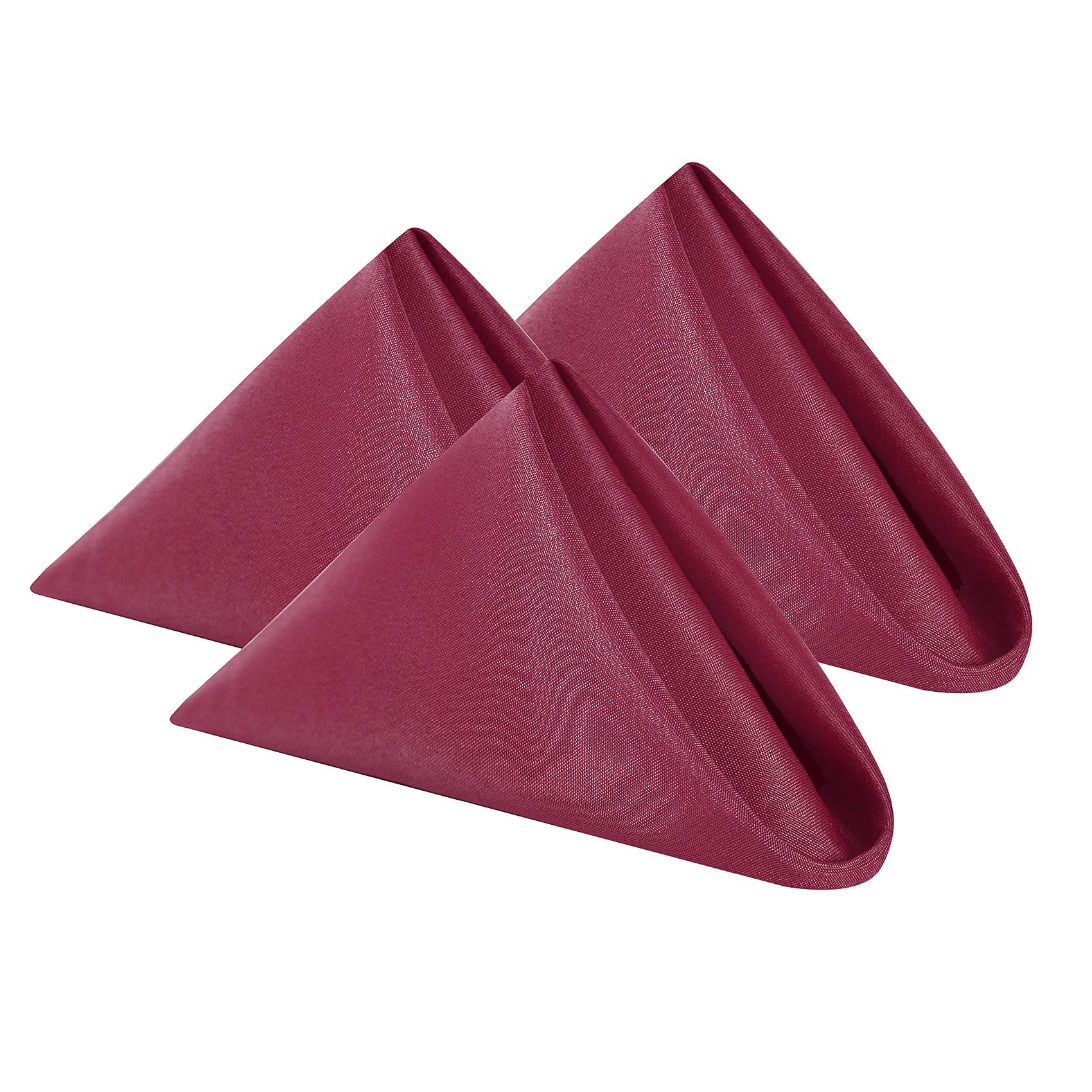 Cloth Napkins 17x17 inch Washable Polyester Dinner Napkins Soft Table Napkins for Wedding Party Dining Banquet(Burgundy,100PCS)