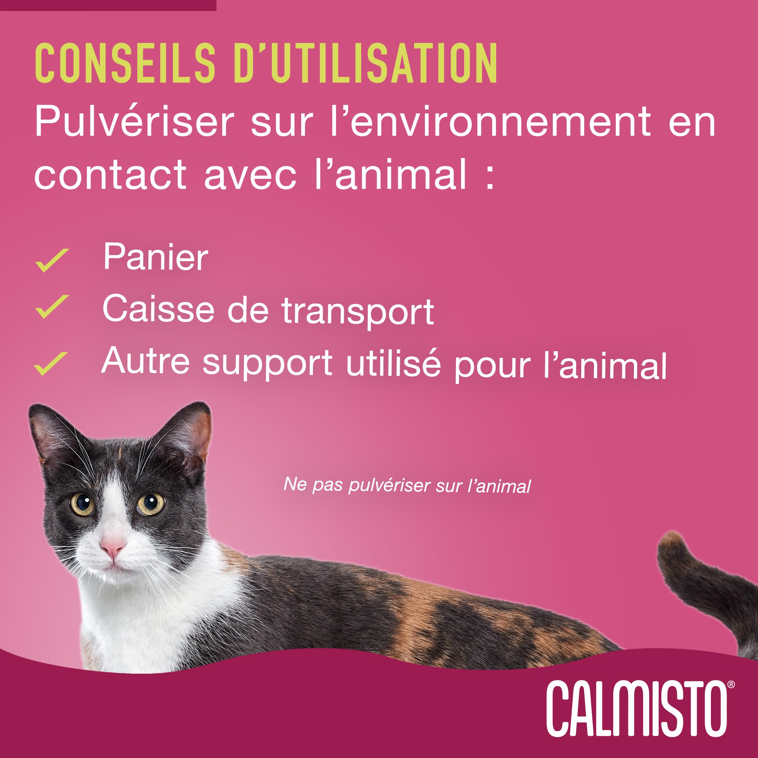 Spray Calmisto à l'intéromone de Bien-être pour Chat 75 ML — Spray Anti-Stress pour Chat à Base d'intéromone et de Lavande — Produit Anti Stress Chaton Efficace Pendant 4 Heures