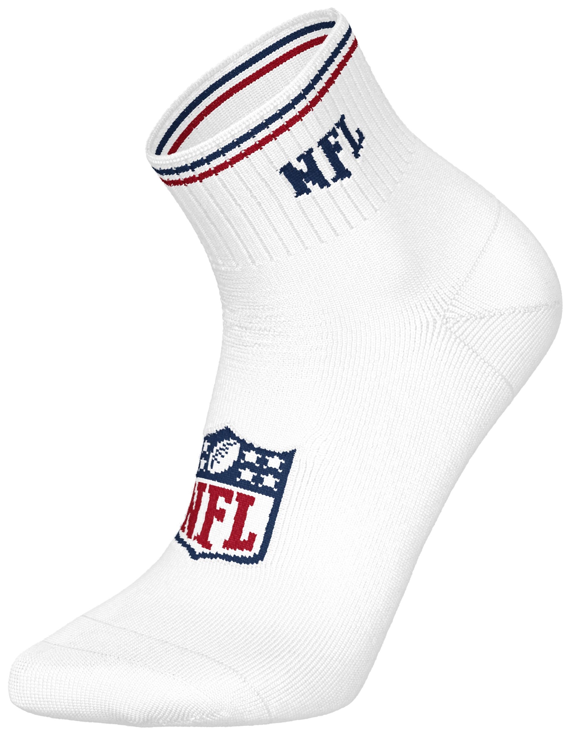 NFL SHIELD 6pk Quarter Socks - MGR/WHT/BLK - 43/46