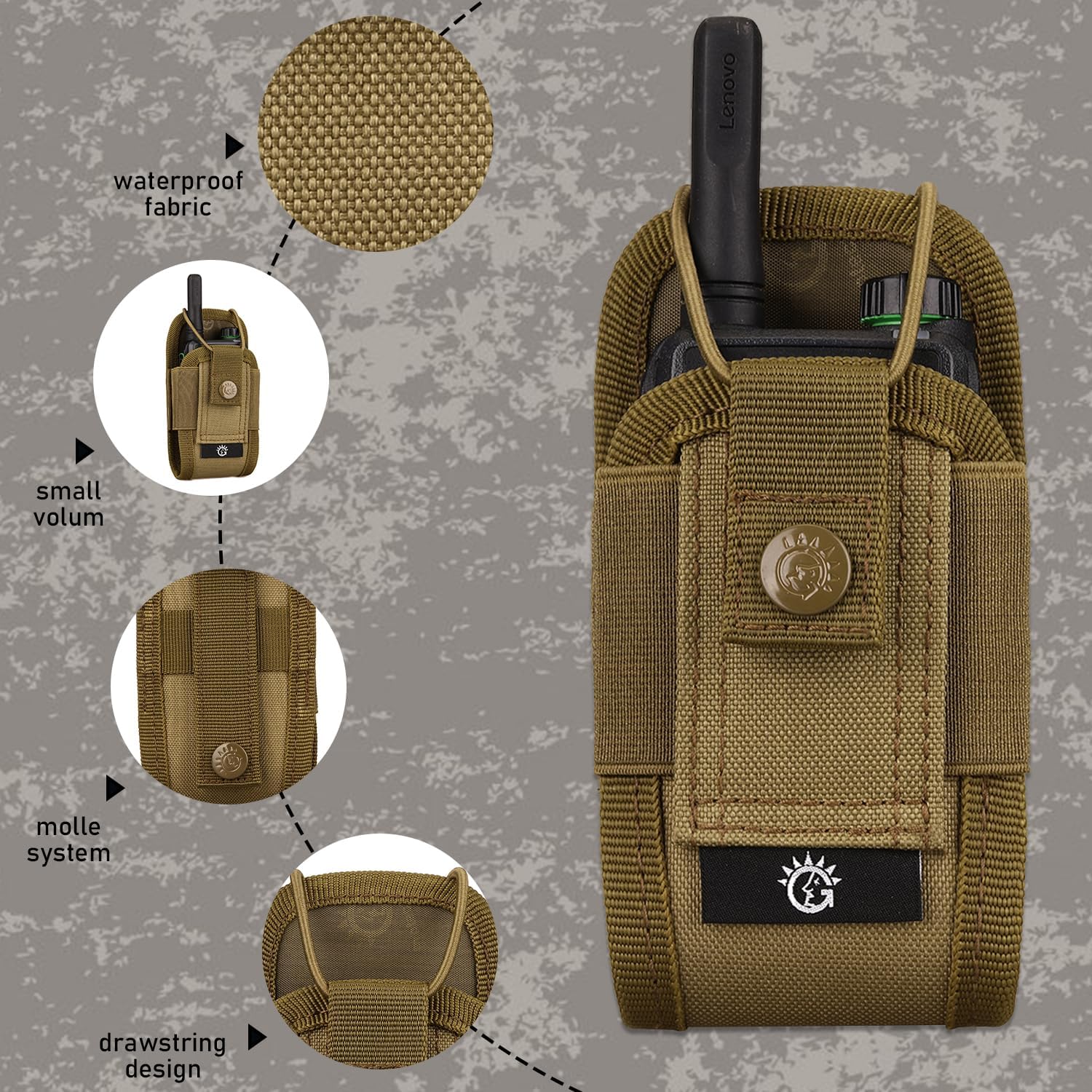 Tactical Radio Pouch MOLLE Interphone Holder Case Military Walkie Talkies Holster Tool Bag