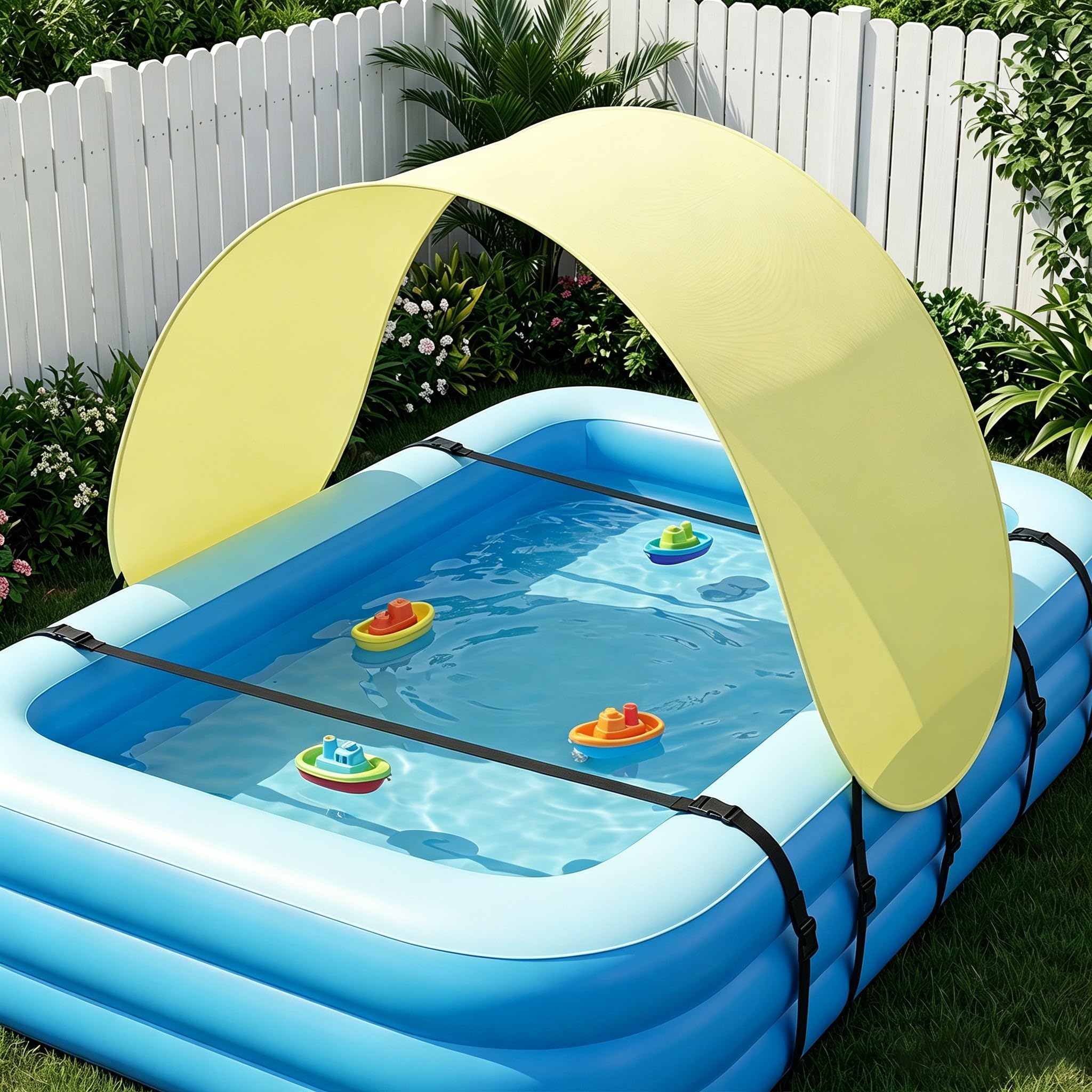 Kisangel Solo tendalino gonfiabile per piscina - Ombrellone per materassini gonfiabili - Ombrellone rimovibile per lettino gonfiabile - per cortile, esterni, giardino, feste estive in acqua