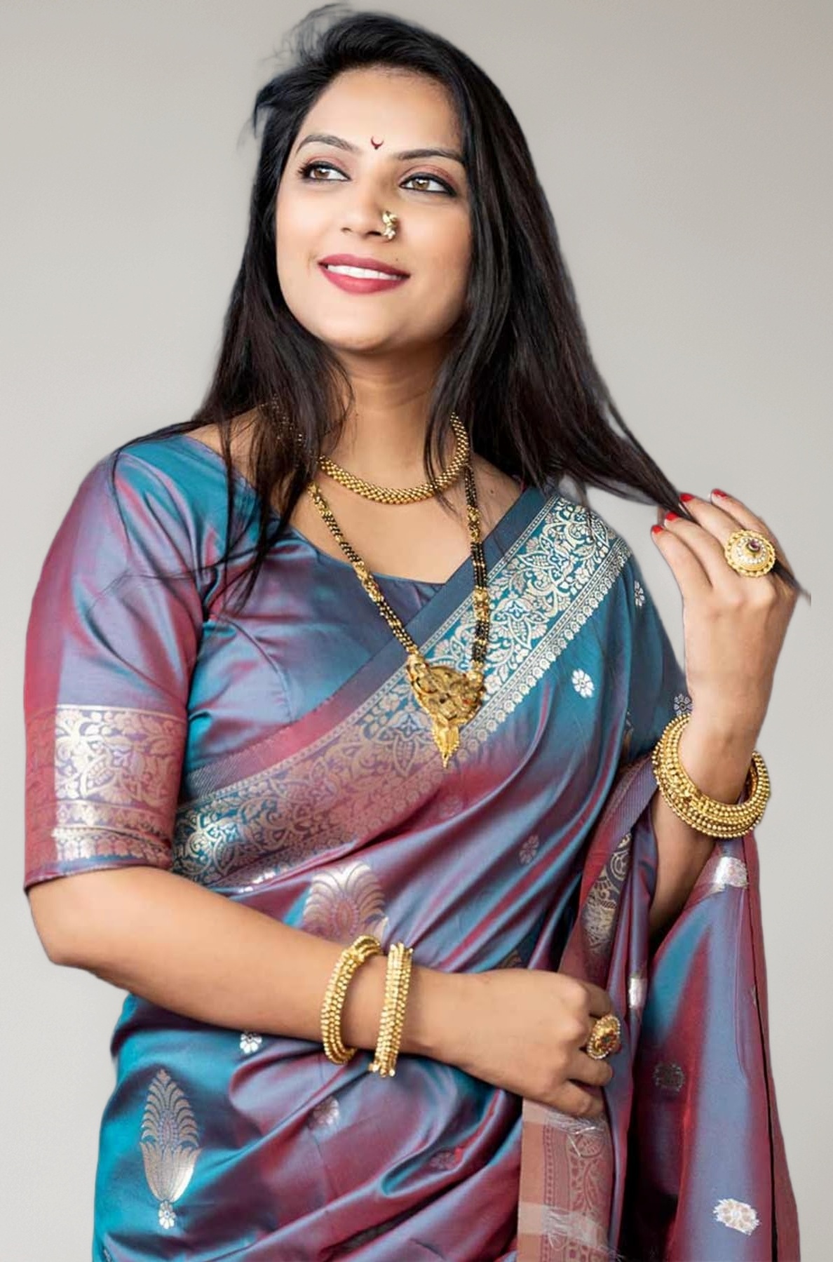 SWORNOF Womens Kanjivaram Banarasi Silk Saree Patola saree with Unstitched blouse piece