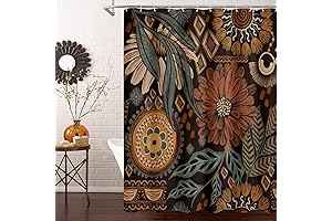 Elegant Boho Floral Shower Curtain for Refined Bathroom Ambiance