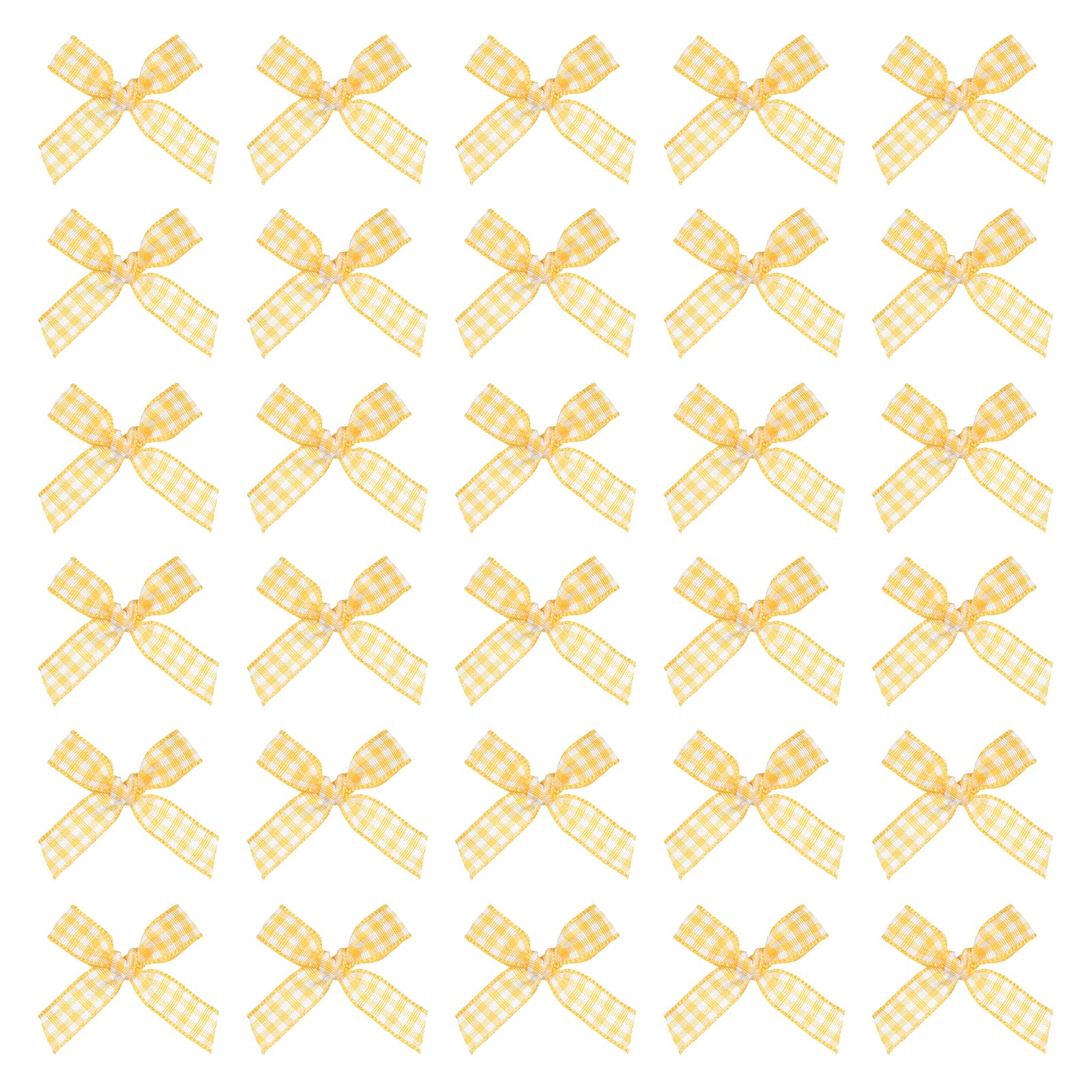 sourcing map 100 Pcs Mini Gingham Ribbon Bows 1.8 Inch Checkered Plaid Bow Fabric Satin for Craft DIY Cake Sewing Wedding Birthday Party Wrapping Christmas Decoration, Orange White