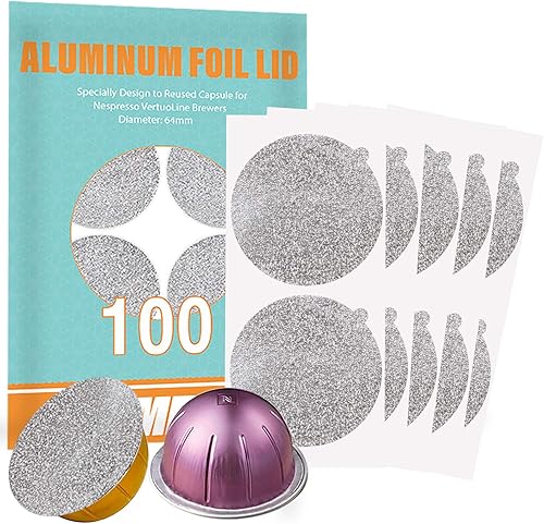 Vista 9 de CAPMESSO Tapas de papel de aluminio para reutilizar cápsulas de Vertuoline Cápsulas de café compatibles con máquina Nespresso VertuoLine de 2.232