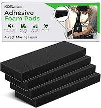 XCEL Foam Rubber Protector Panels – 4 Pack of Versatile Marine Foam Pads – Ideal for Wall Protection, Garage Parking Aids, Car Door & Bumper Padding, Anti Vibration, Insulation DIY Projects - Black