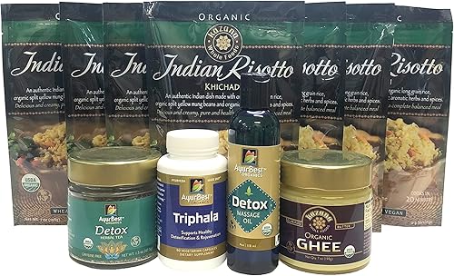 Kazana Whole Foods & AyurBest Kit de limpieza ayurvédica 'Satvik', orgánico certificado por USDA, hierbas Komal