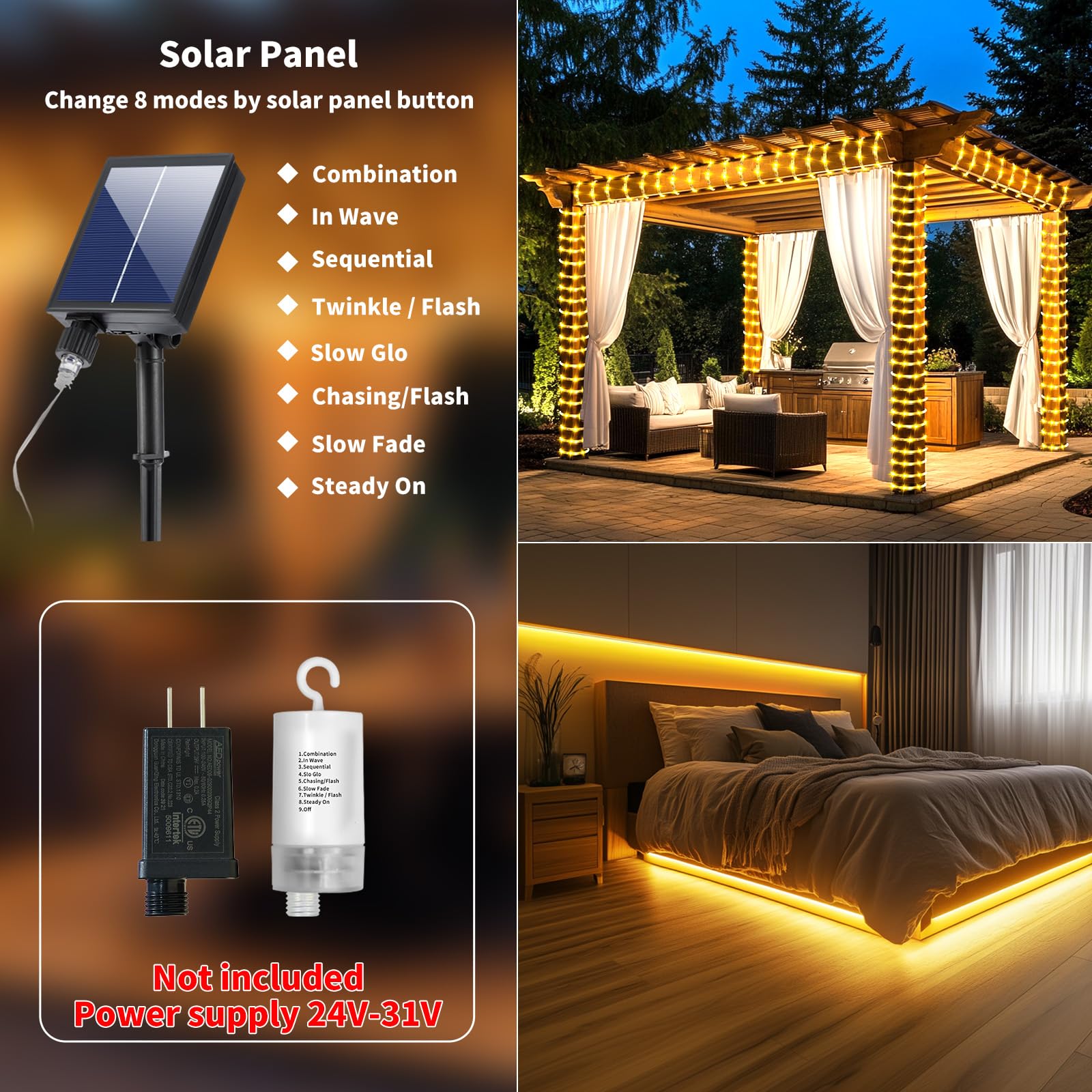 JULRJLIG Solar Rope Lights 165ft 600LED Outdoor Tube Lights with 2400mAh USB Rechargeable IP67 Waterproof Timer 8 Modes Dimmable Twinkle Fairy String Light for Tree Fence Pathway Pool Christmas