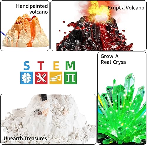 Miniatura 4 de SNAEN Más de 240 kits de ciencia de experimentos de laboratorio, juego de química, crecimiento de cristales, volcán en erupción, actividades STEM,