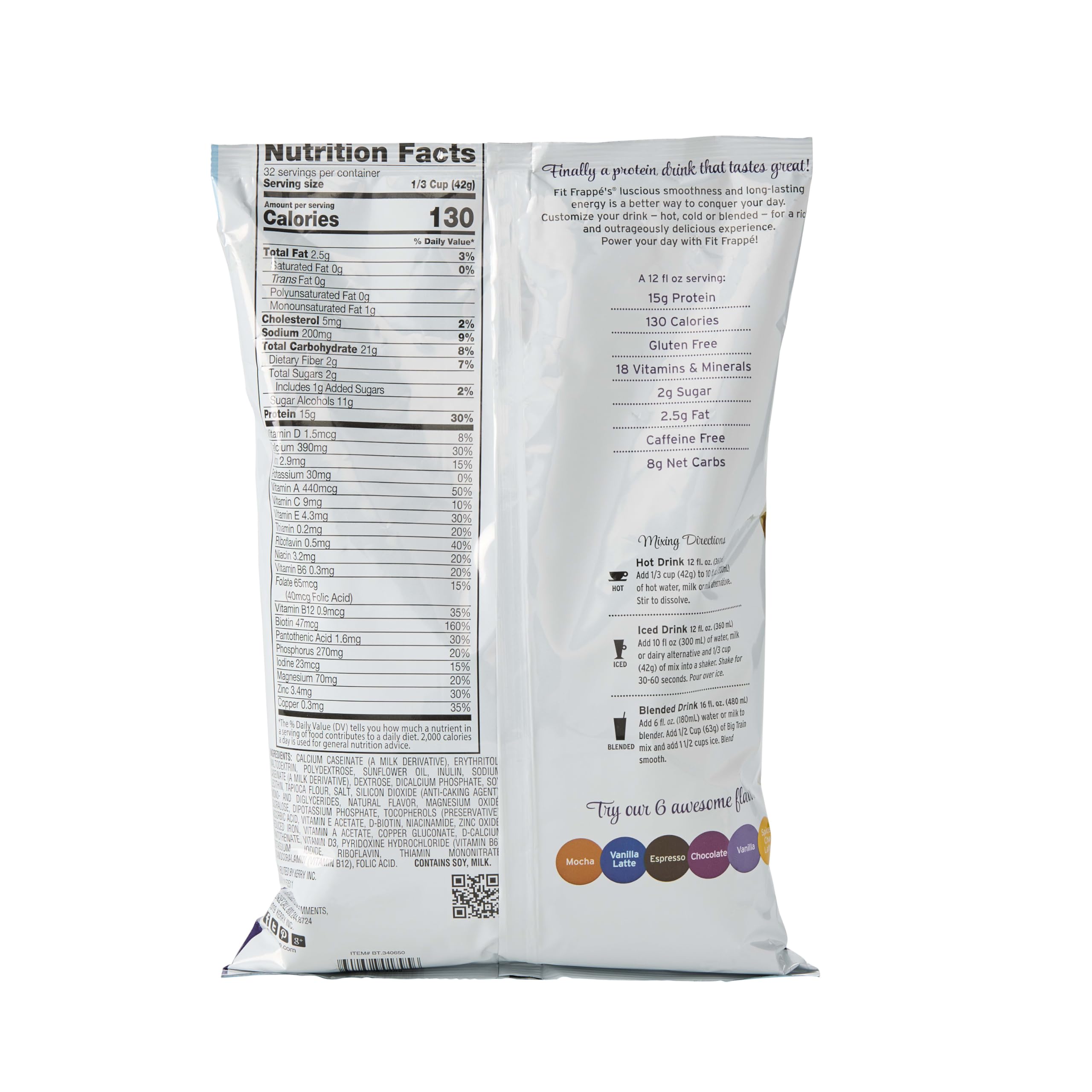 Big Train Fit Frappe Vanilla Protein Beverage Mix, 3 Pound (Pack of 1)