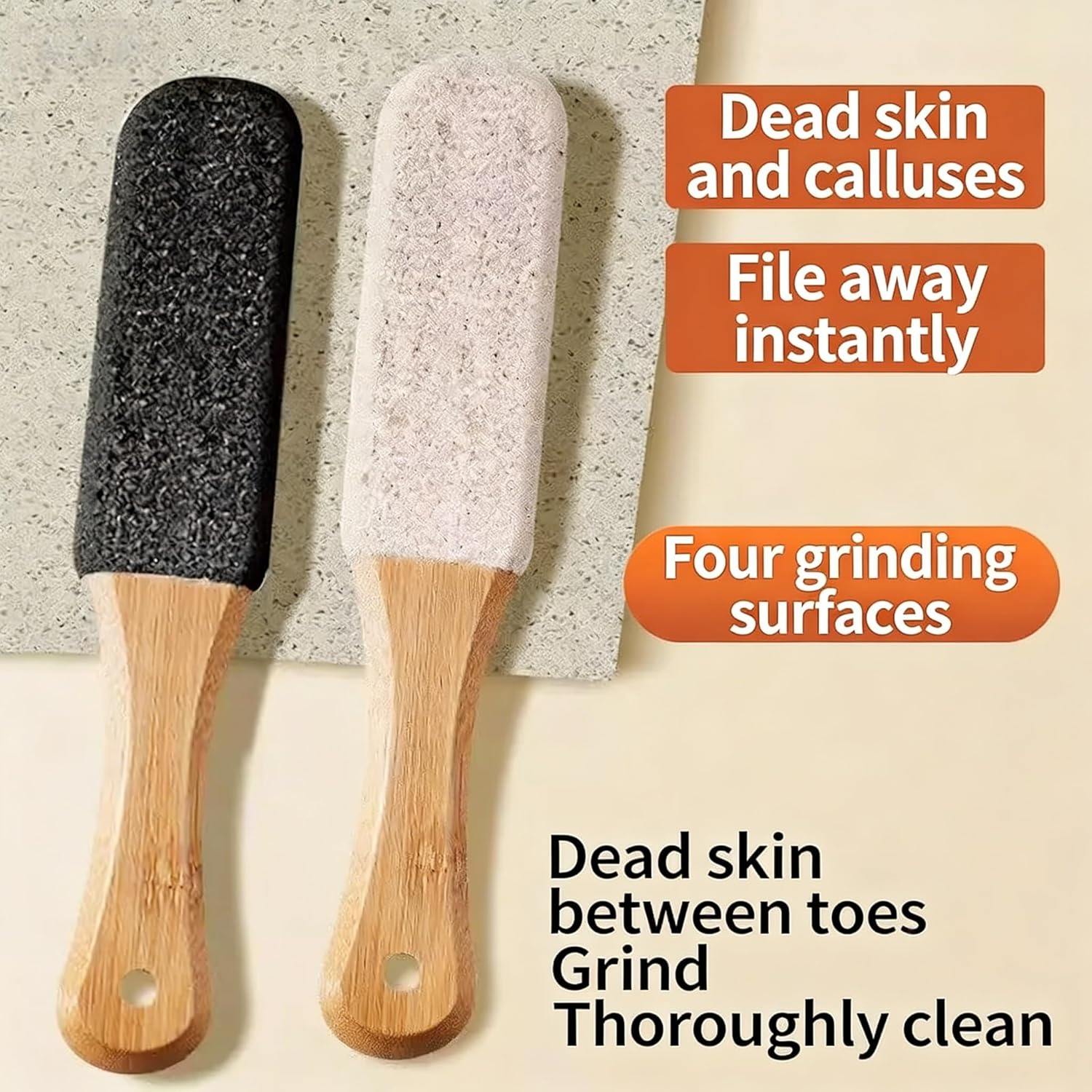Professional Pedicure Foot File Pumice Stone with Wooden H