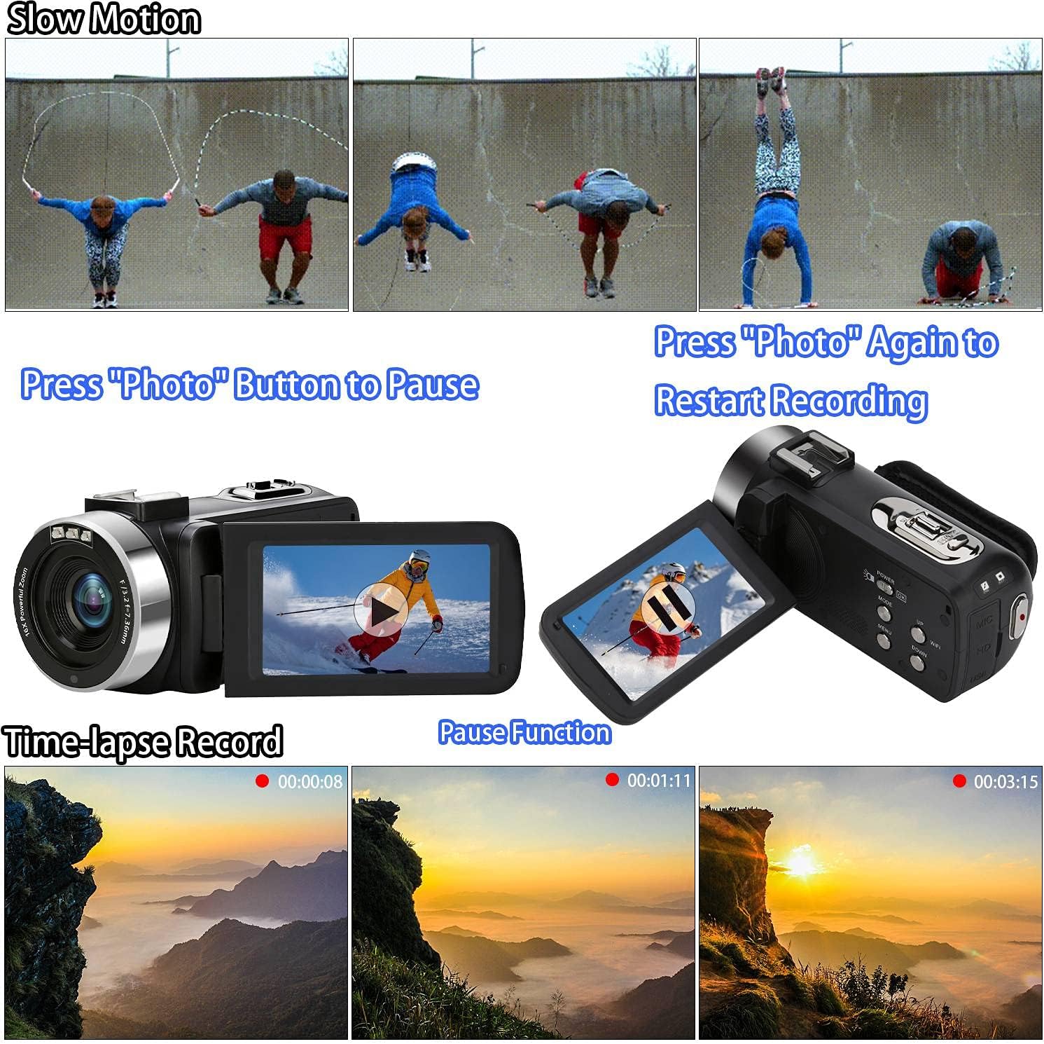 Exclusive VETEK 4K Video Camera Camcorder, 48MP 18X Digital Zoom Camera for YouTube, WiFi IR Night Vision 3.0 inch Touch Screen Vlog Camera, with External Microphone, Lens Hood, Stabilizer, Fill Light Tech Deals 🔥 VETEK 4K Video Camera Camcorder, 48MP 18X Digital Zoom Camera for YouTube, WiFi IR Night Vision 3.0 inch Touch Screen Vlog Camera, with External Microphone, Lens Hood, Stabilizer, Fill Light