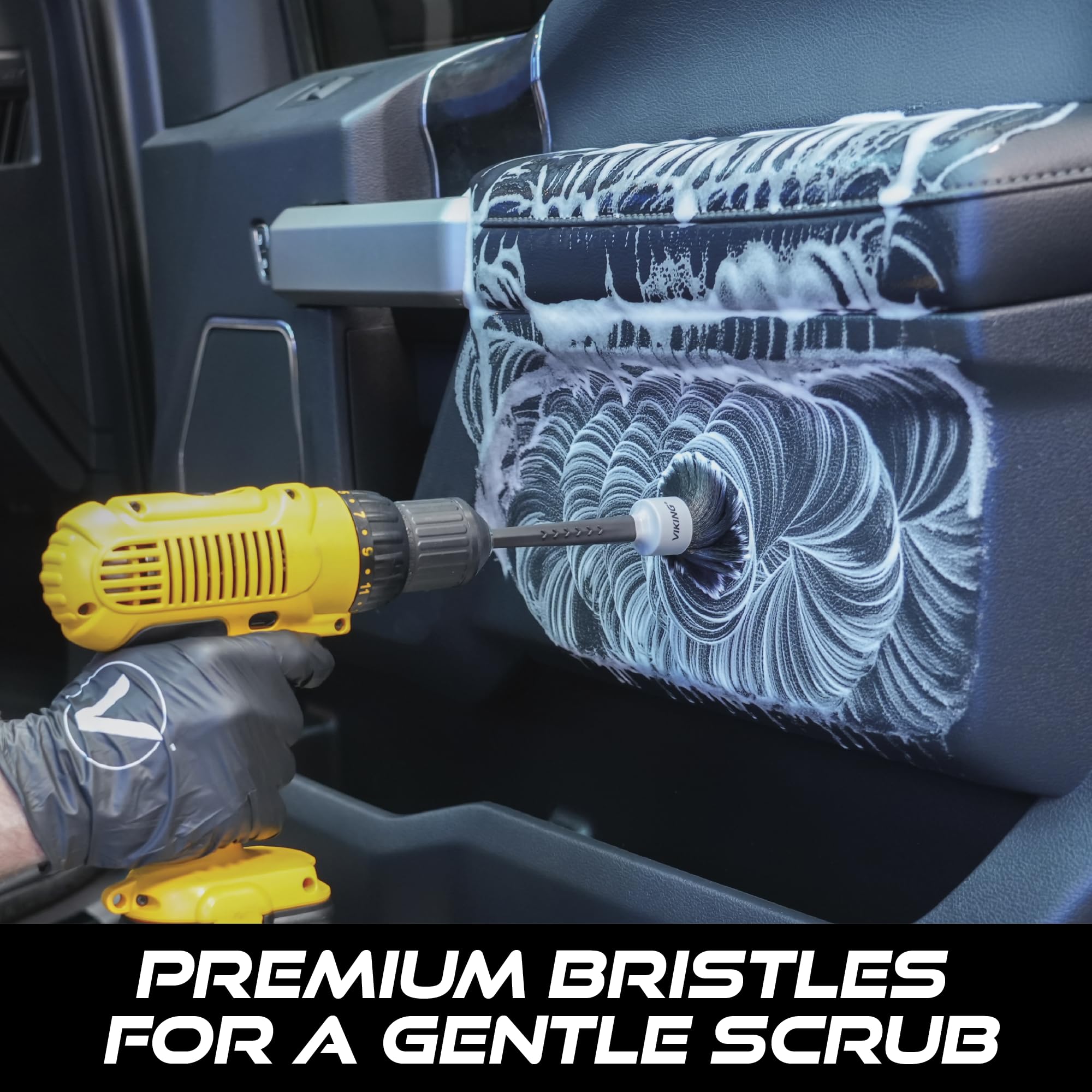 VIKING Bohrer-Detail-Pinsel-Set, professionelles 2er-Pack mit superweichen Borsten für den Innenbereich, und Premium-Borstenmischung für Außendetails und Auto-Detaillierungs-Kit