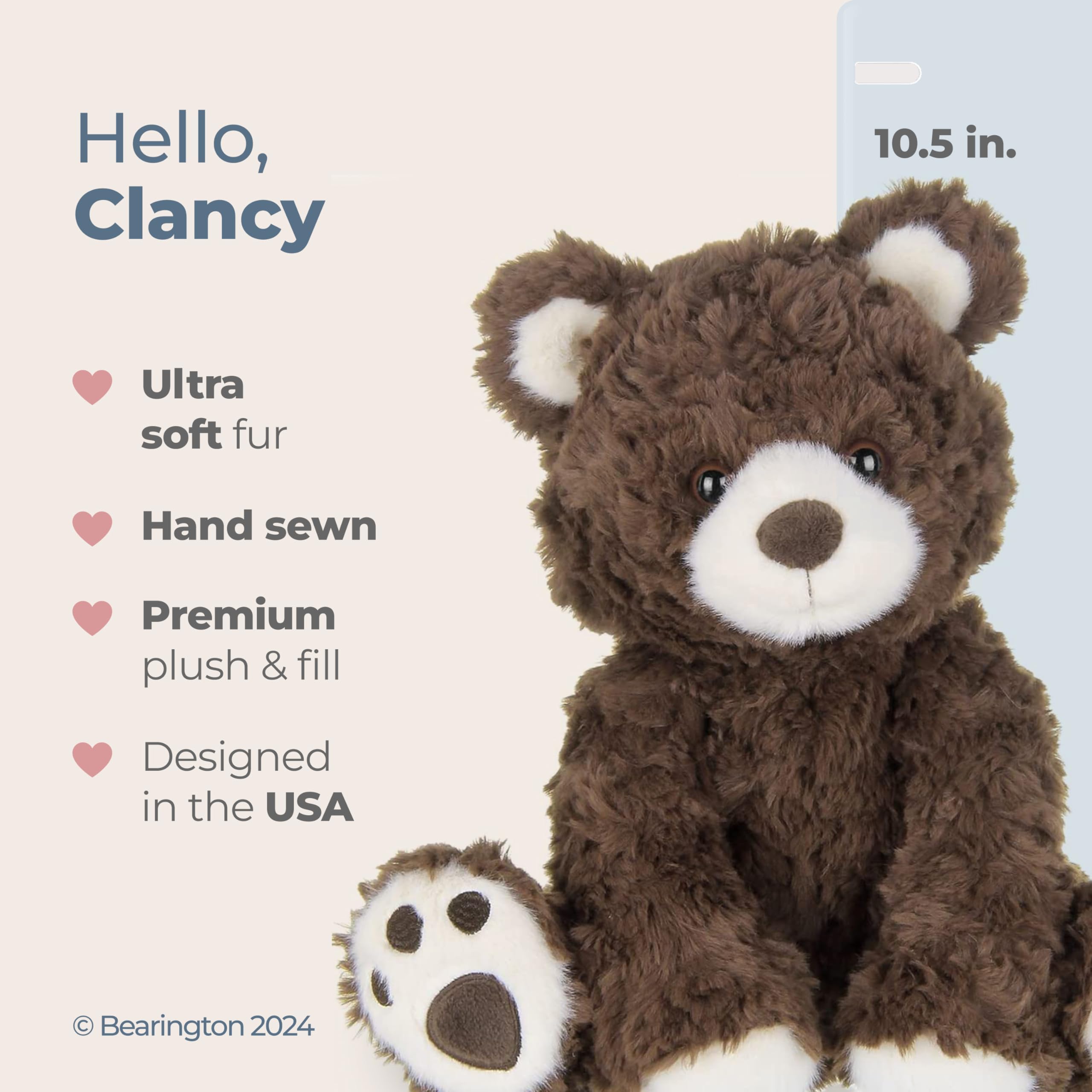 Bearington Collection Clancy Plush Teddy Bear Stuffed Animal