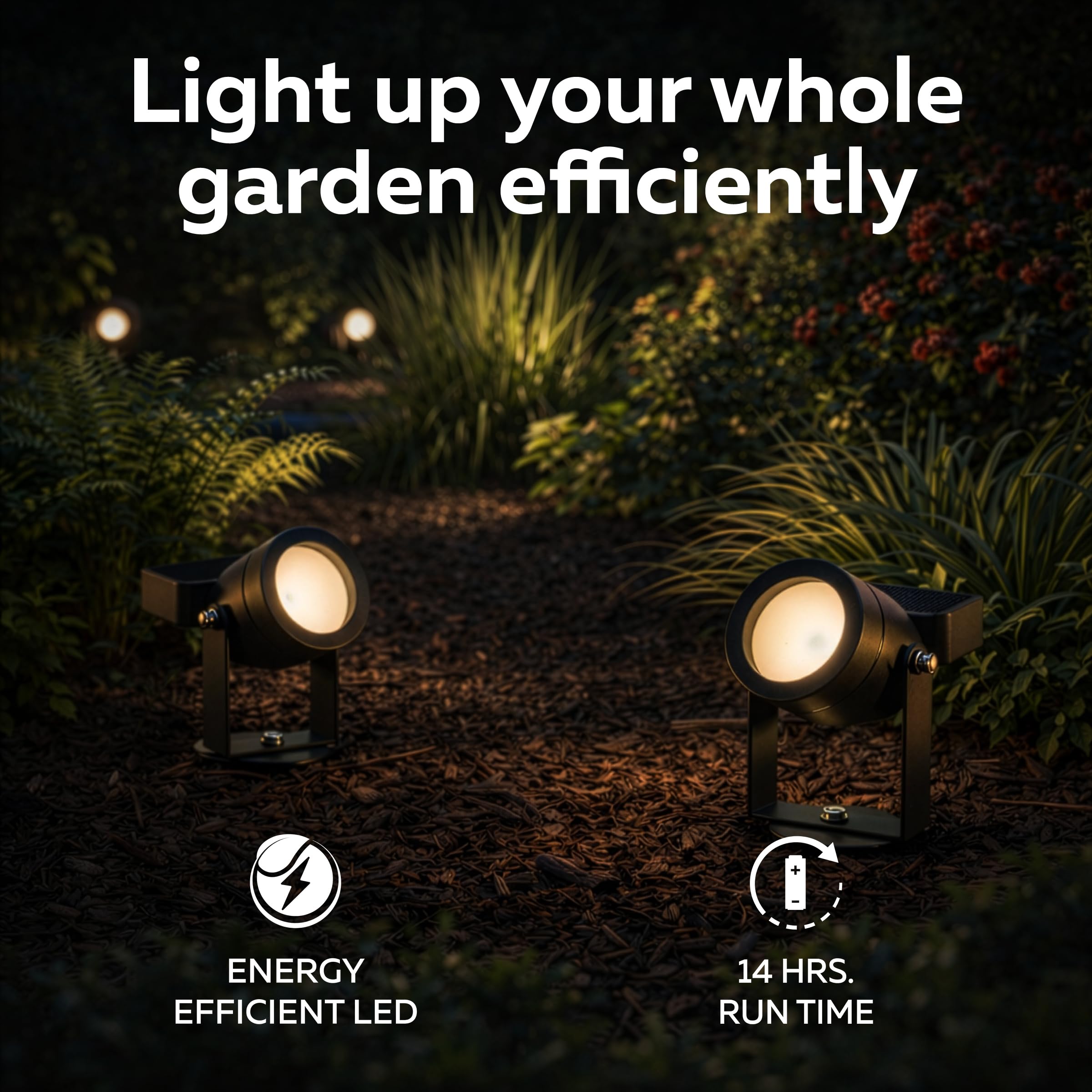 CALEX LED Foco Solar para Jardín Cesena, con Estaca, Luz Blanco Cálido, Impermeable, Recargable con Energía Solar y USB‑C, Negro
