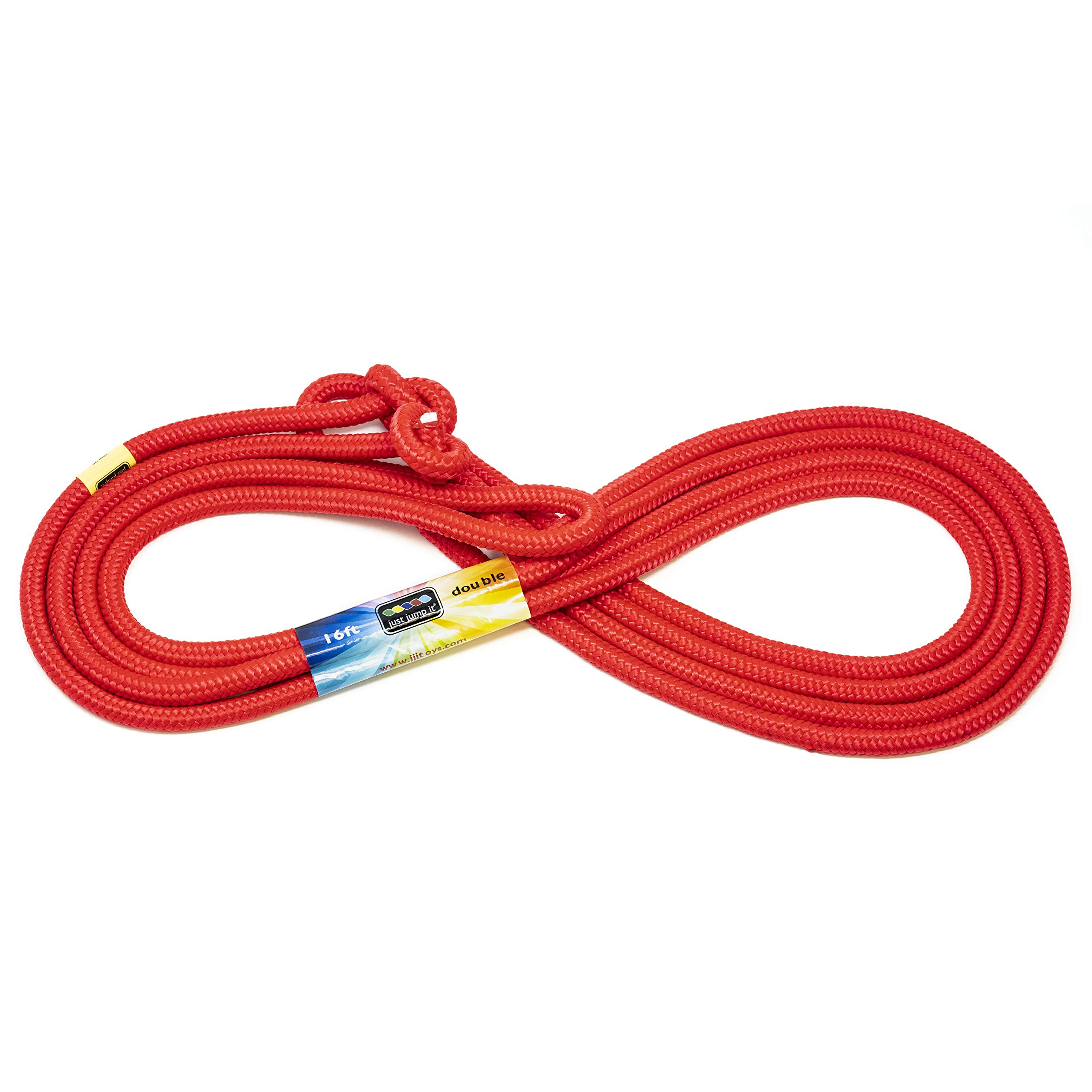 Just Jump It 16' Foot Single Jump Rope for Kids Women and Men - Active Outdoor Youth Fitness Excersing Equipment - Double Dutch Length Gym Accessories