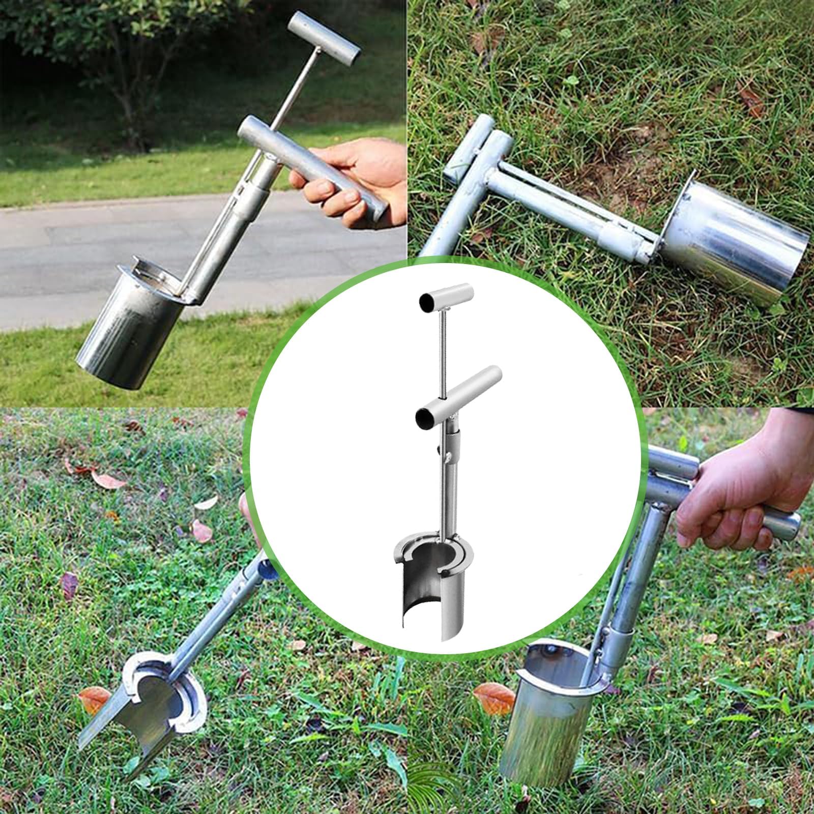 Bulb Planter Tool - Tuin Bulb Planting Tool | Lange steel Bulb Transplantator Met Zachte Grip | Multifunctionele stalen Heavy Duty Sod Plugger voor zaailing, graven van gaten om tulpen, iris