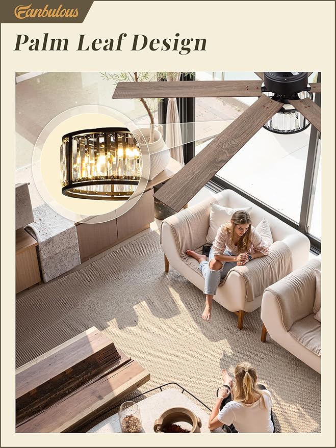 Ventilador de Techo 65 Pulgadas Con Luz y Control Remoto, Mo miniatura 8