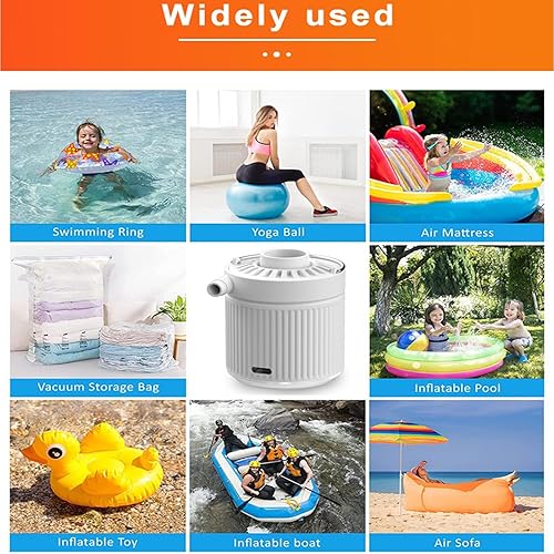 Miniatura 4 de Bomba de aire eléctrica  Inflador recargable, bomba portátil de llenado rápido, dispositivo de inflado ligero sin esfuerzo  Boquilla Multti