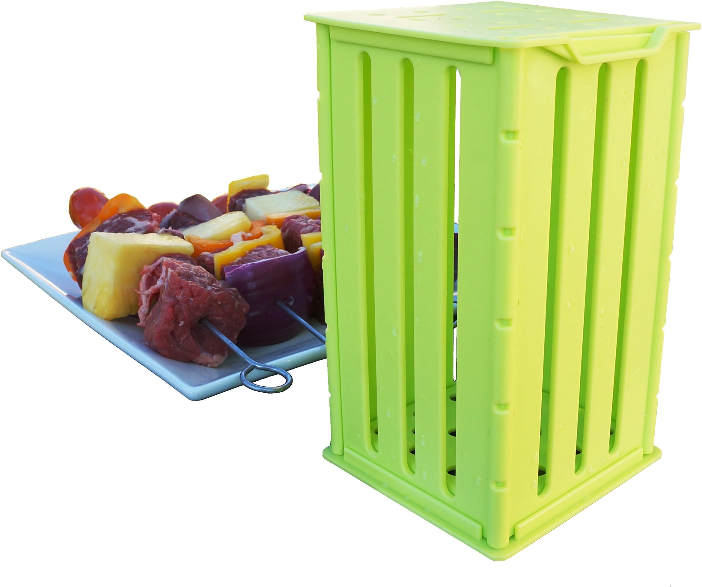 Kebab Brochette Brocheta Shish EZ BBQ Kabob Skewer Maker with Stainless Steel Skewers