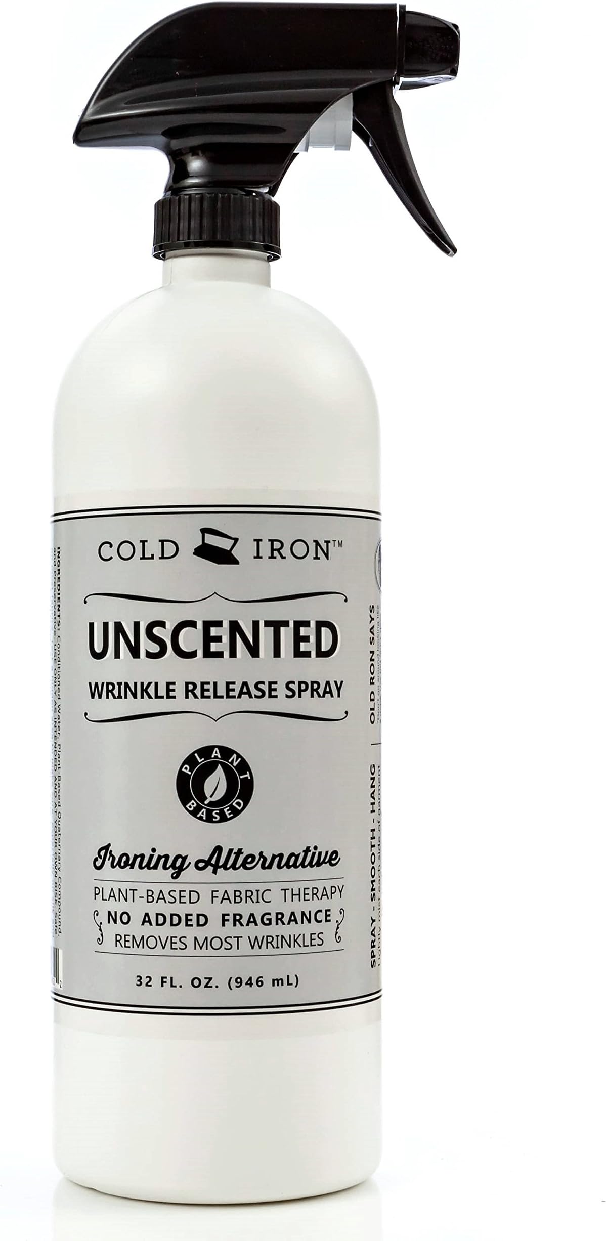 Wrinkle Release Spray for Clothes. 32 fl oz. Unscented/Fragrance Free. Plant Based Ironing Alternative. Fast, Easy to Use. Spray, Smooth, Hang. Award Winning Formula to Save You Time