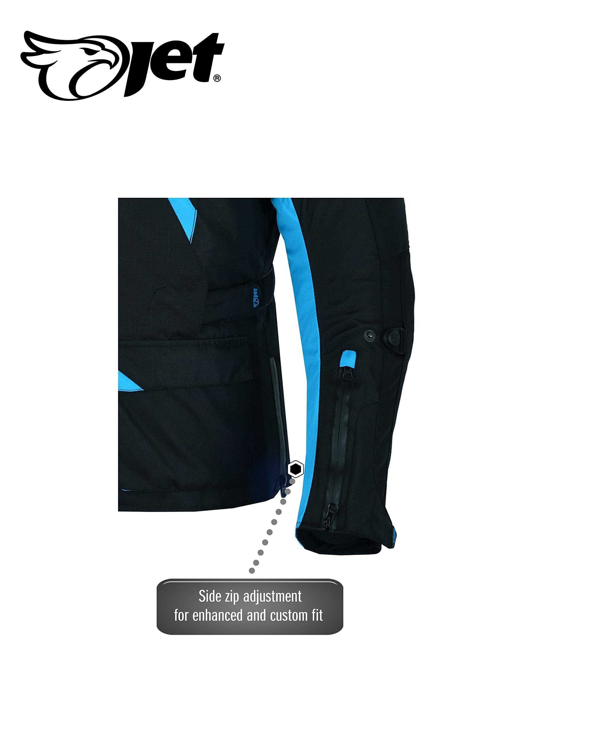 Jet Chaqueta Moto Hombre Textil Ventilación con Protecciones Reflexivo Cremalleras impermeables Verano Invierno Múltiples puntos de ajuste ARMADA