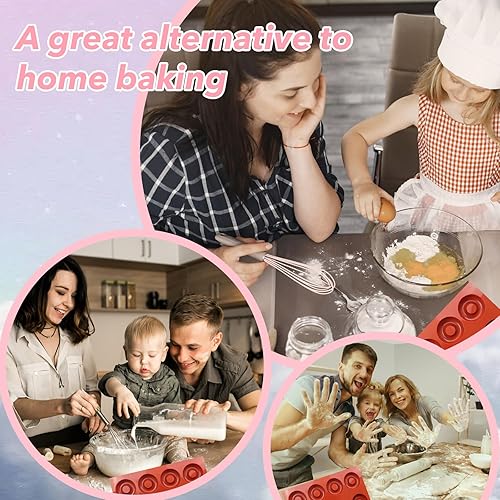 Miniatura 7 de Molde para donas, moldes de silicona para donas para hornear, molde de rosquilla para 8 rosquillas de tamaño completo para hornear, molde para