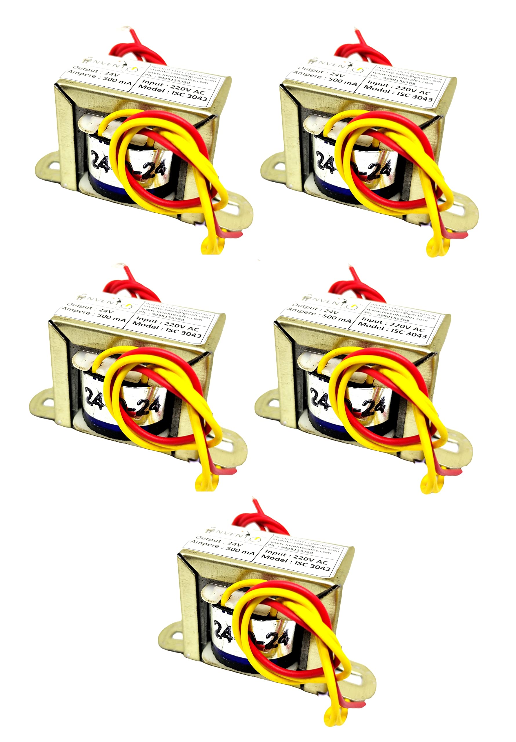 INVENTO 5Pcs 24V 0.5A 500mA 24-0-24 Transformer Copper Winding 220V AC to 24V AC Step Down Power Supply For DIY Projects (B09YQ3YDQS) Amazon Price History, Amazon Price Tracker
