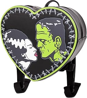 Bride of Frankenstein & Frankenstein Monster Heart Shaped Backpack - Official Universal Monsters Bag