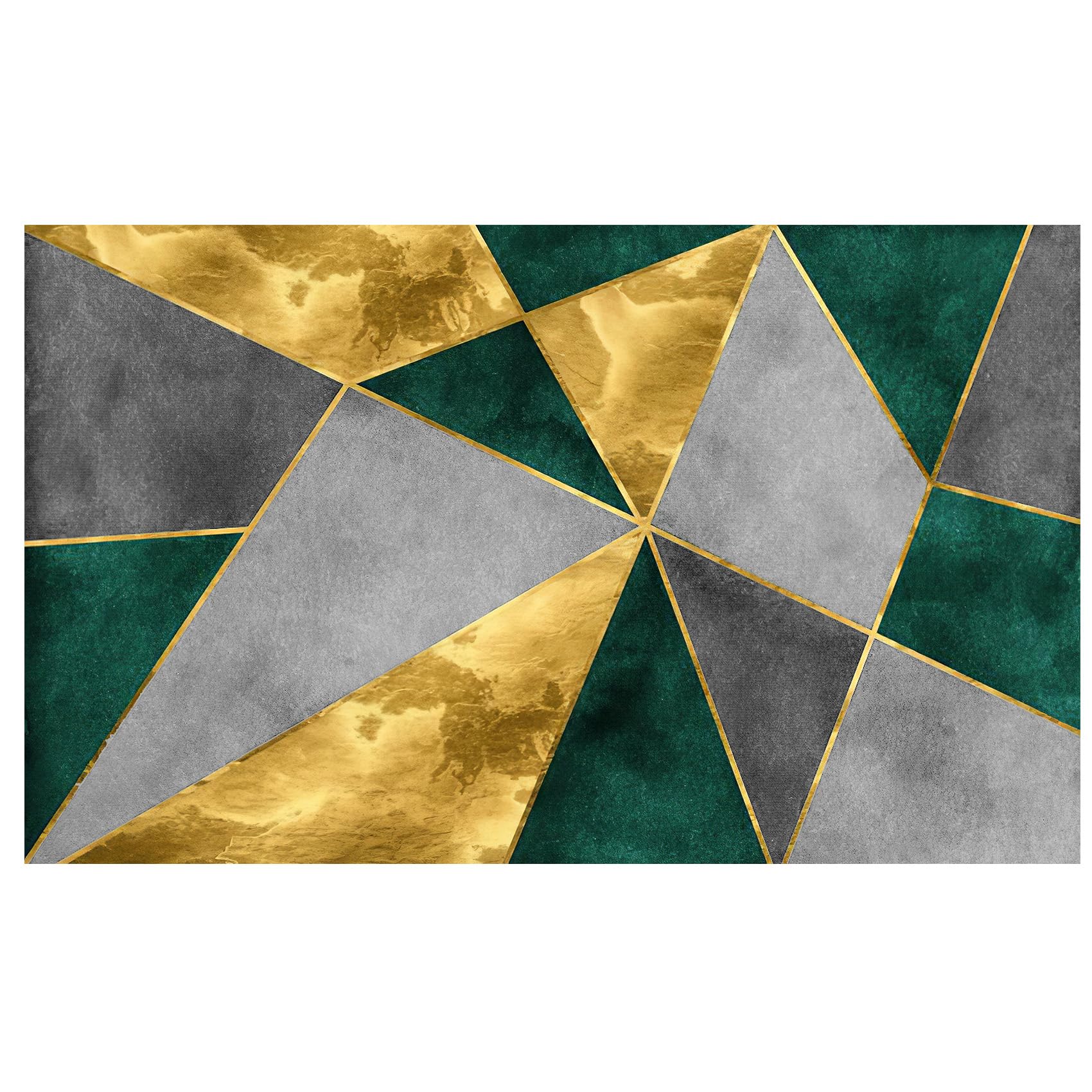 Rug-QJDDUP Tappeto Salotto Pelo corto, Nero Grigio Bianco Verde Giallo Geometrico Art Déco Moderno,Green Yellow,160 x 200 cm,Tappeti Soggiorno, Camera da Letto, Sala da pranzo, Salone,