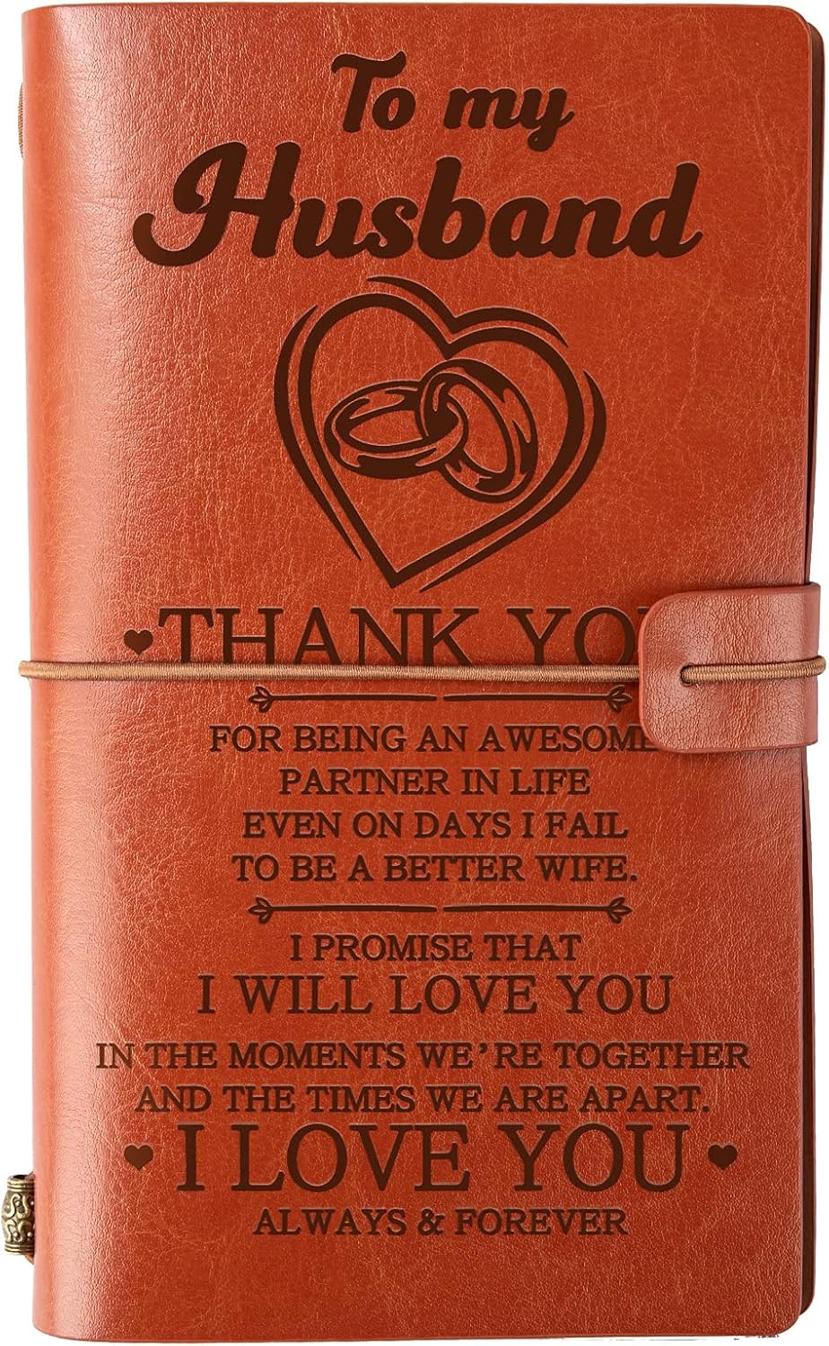 Husband Gifts from Wife Romantic, Wedding Anniversary Birthday Gifts for Husband from Wife, 140 Page Husband Refillable Journal, Romantic Gifts for Him